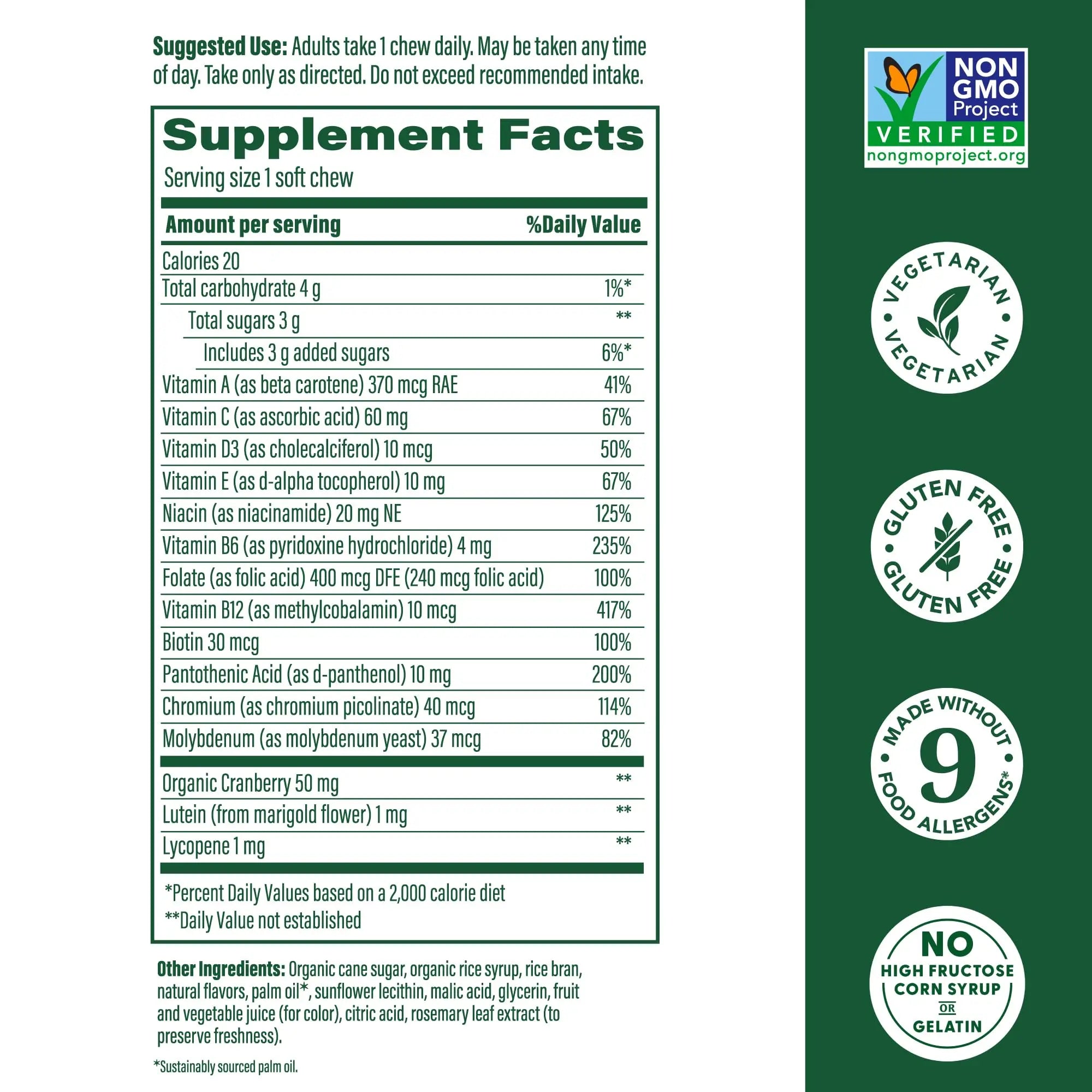 MegaFood Multivitamin for Women, One Daily Multivitamins, Soft Chews with Folate, Methylated B12, Vitamin B6, Biotin, Vitamin D3, C & A MegaFood Au supplements