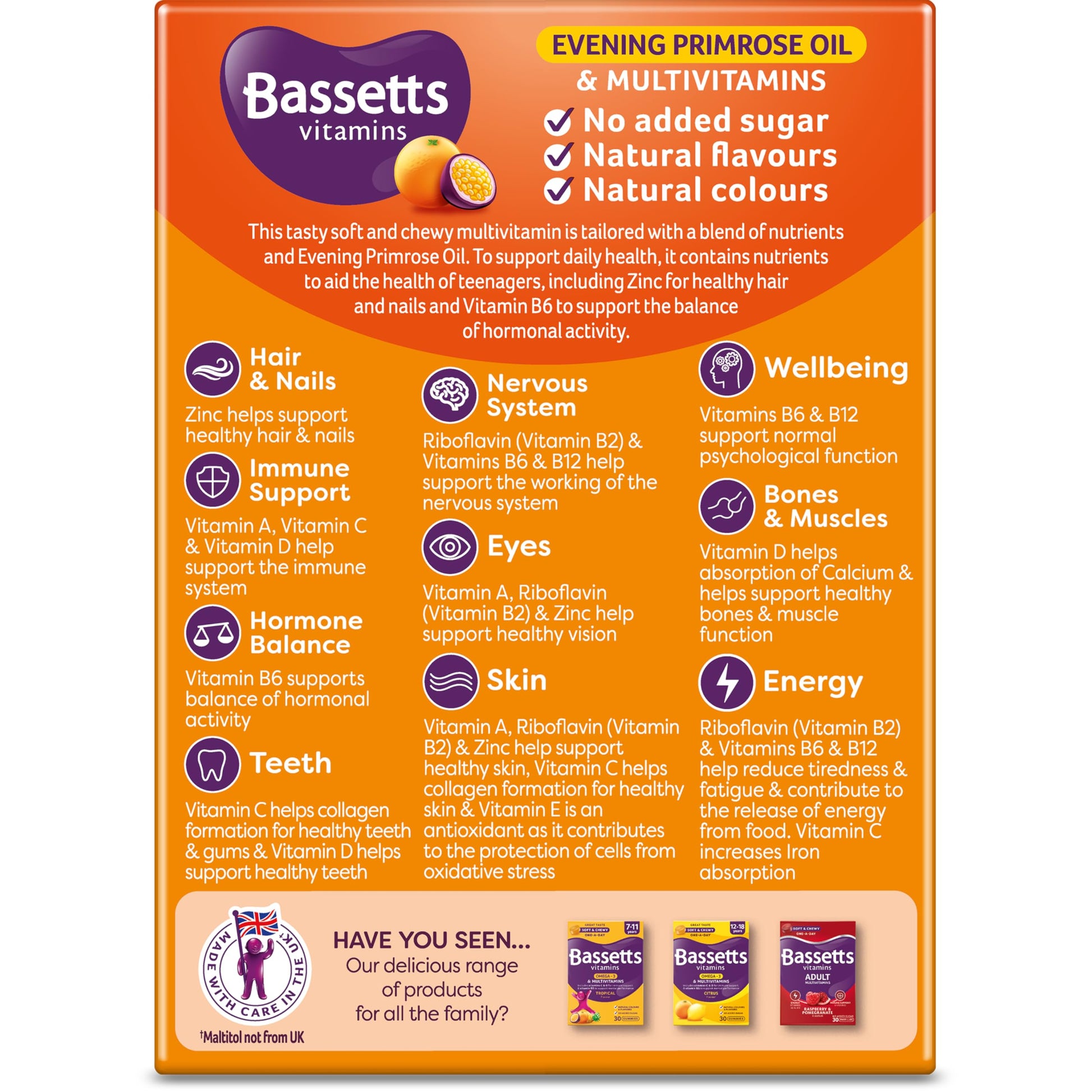 Bassetts Vitamins 12-18 EPO Orange & Passion Fruit 30's, 94.2 g, Orange and passionfruit Bassetts Vitamins Au supplements