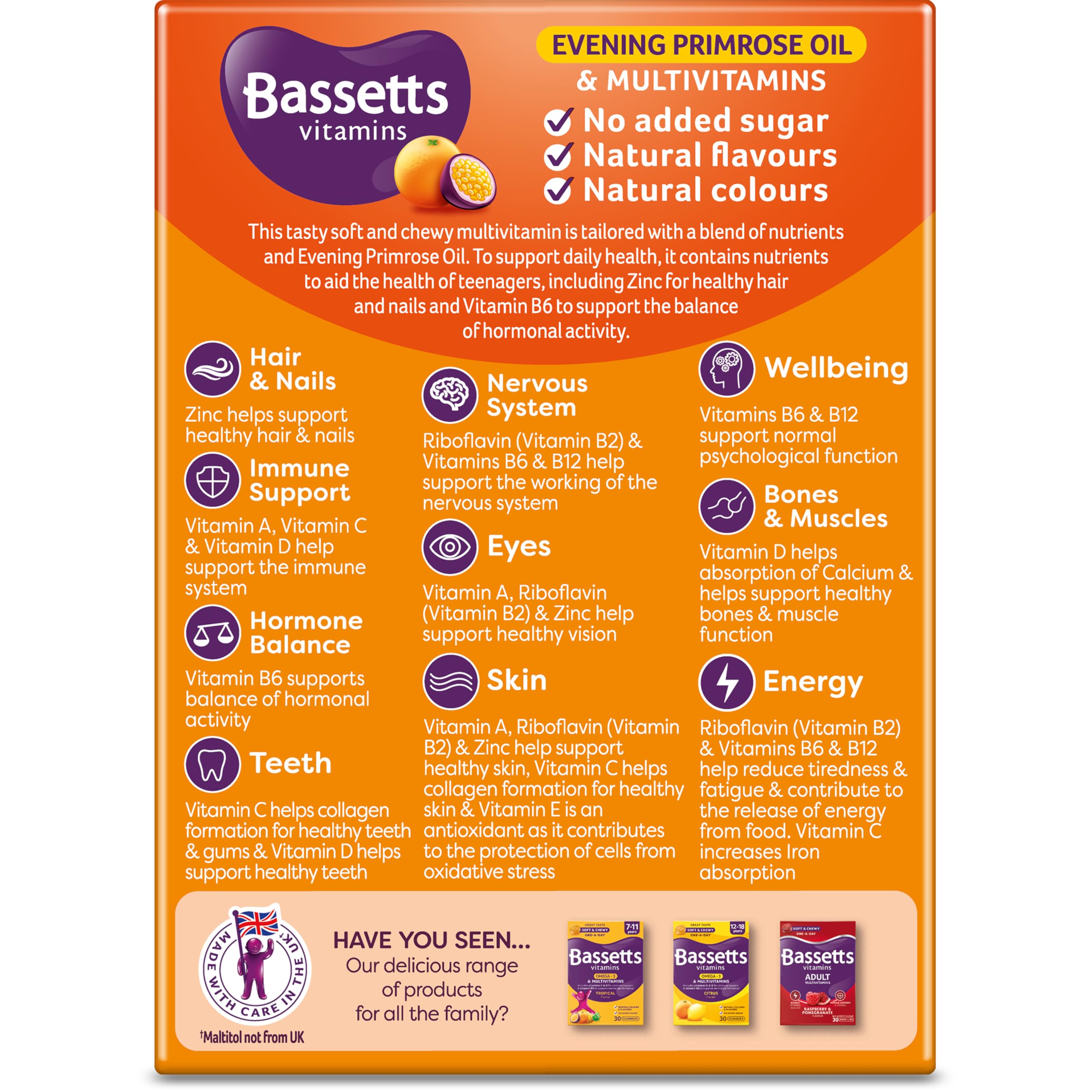 Bassetts Vitamins 12-18 EPO Orange & Passion Fruit 30's, 94.2 g, Orange and passionfruit Bassetts Vitamins Au supplements