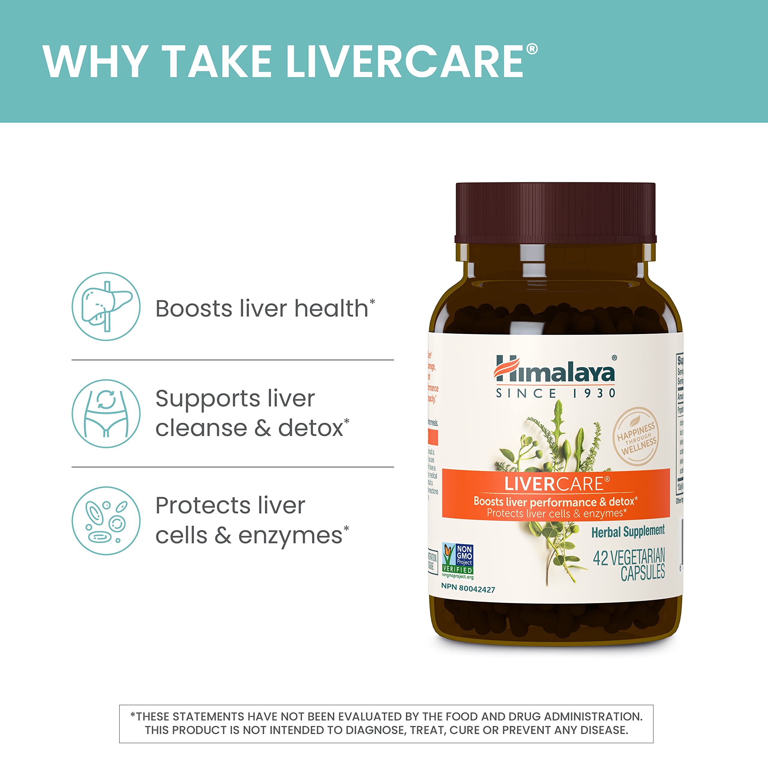 Himalaya LiverCare for Total Liver Support, Cleanse and Detox, Protects Cells & Enzymes Himalaya Au supplements