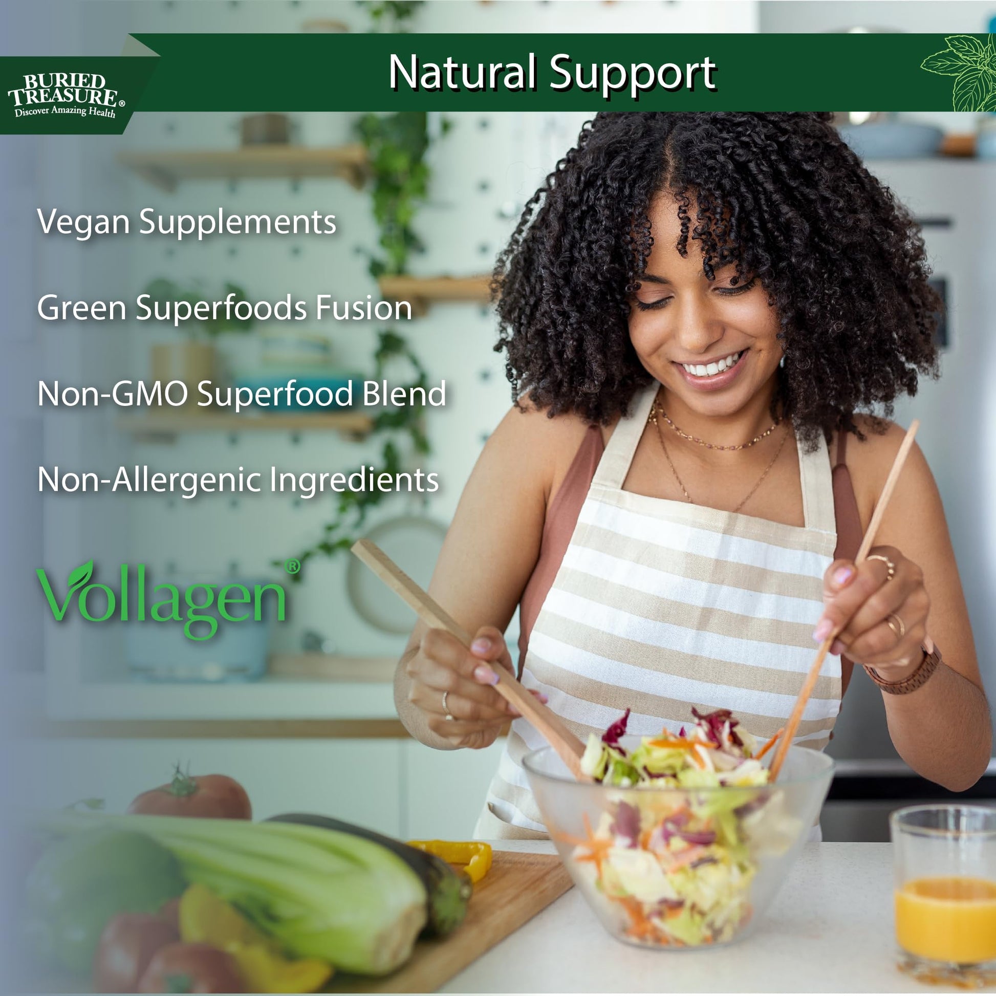 Buried Treasure Green20 Fusion – Superfood Blend with Vollagen for Skin, Hair, and Joint Support, Plant-Based, Vegan, Non-GMO Gluten-Free, Dairy-Free, Soy-Free, 32oz Liquid Buried Treasure Au supplements