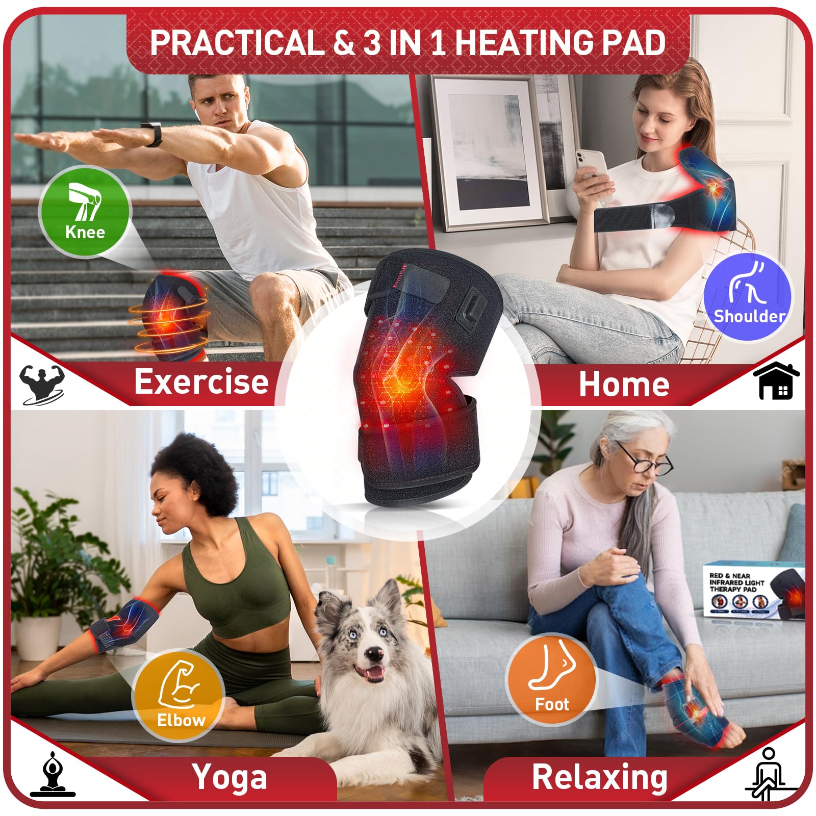 Red Light Therapy for Knee, 660nm Red Light and 850nm Near Infrared Light Therapy Device Rikimxin Au supplements