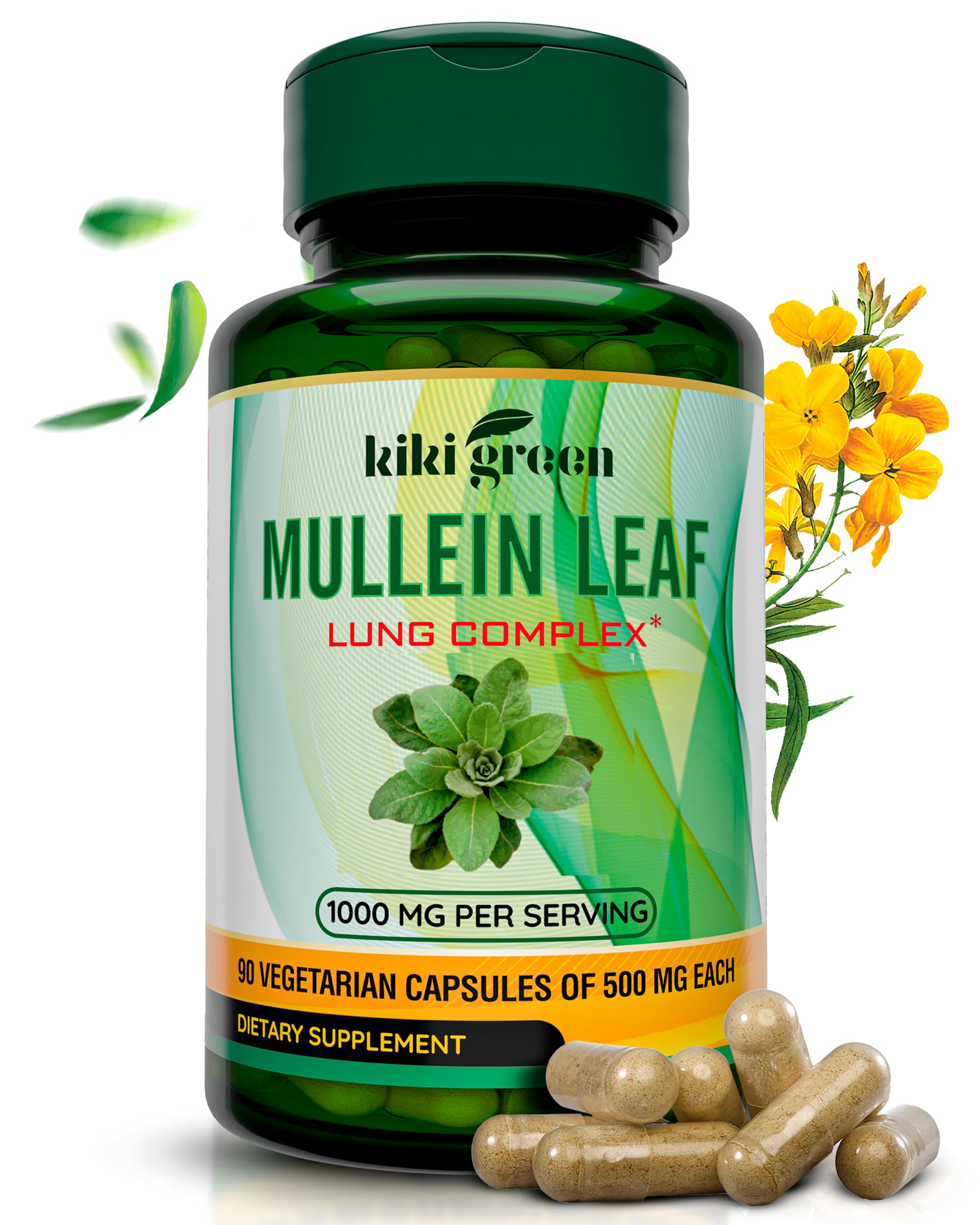 KIKI Green Mullein Leaf Extract Capsules - Herbal Respiratory Supplement - for Lung Cleans KIKI Green Au supplements