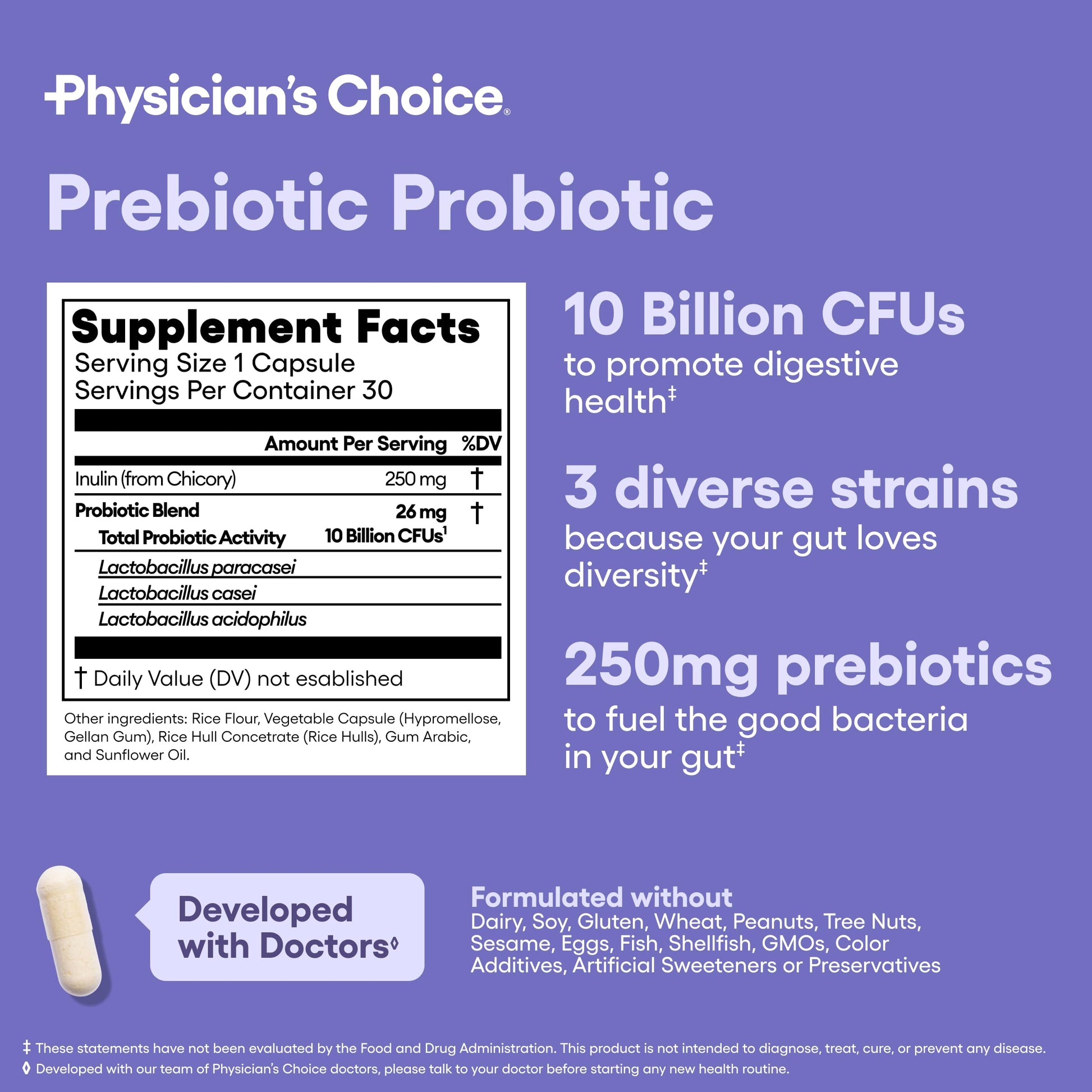 Physician's CHOICE Prebiotic-Probiotic - Multi-Strain Probiotics & Synergistic Prebiotics -Designed for Digestive Health, Supporting Gut Microbiome - Powerful PrePro for Gut Health - for Women & Men Physician's CHOICE Au supplements