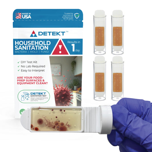 #1 Home, Kitchen, & Appliance Microbial Growth Test Kit – Simple DIY Screening for Bacteria, Mold, & Fungus – Know Your Home is Clean – Made in USA (1 Kit = 4 Bac + 4 Mold Tests) DetektUS supplements