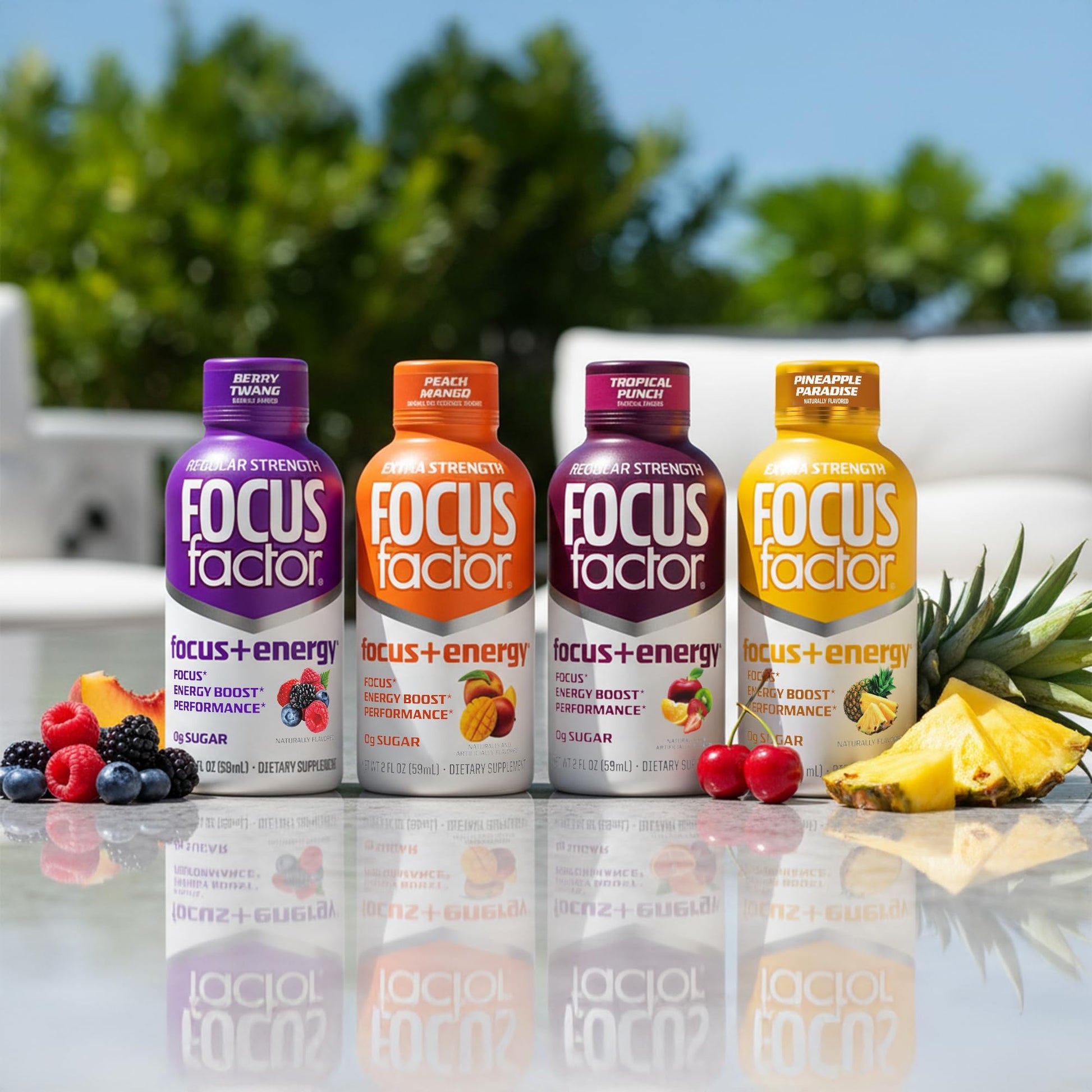 Focus Factor Focus + Energy Shots - 12 x 2oz Bottles (Tropical Punch Flavor) - Powered by Nootropics with Caffeine, L-Theanine, Ginkgo, Bacopa, L-Tyrosine, Alpha GPC Focus Factor Au supplements