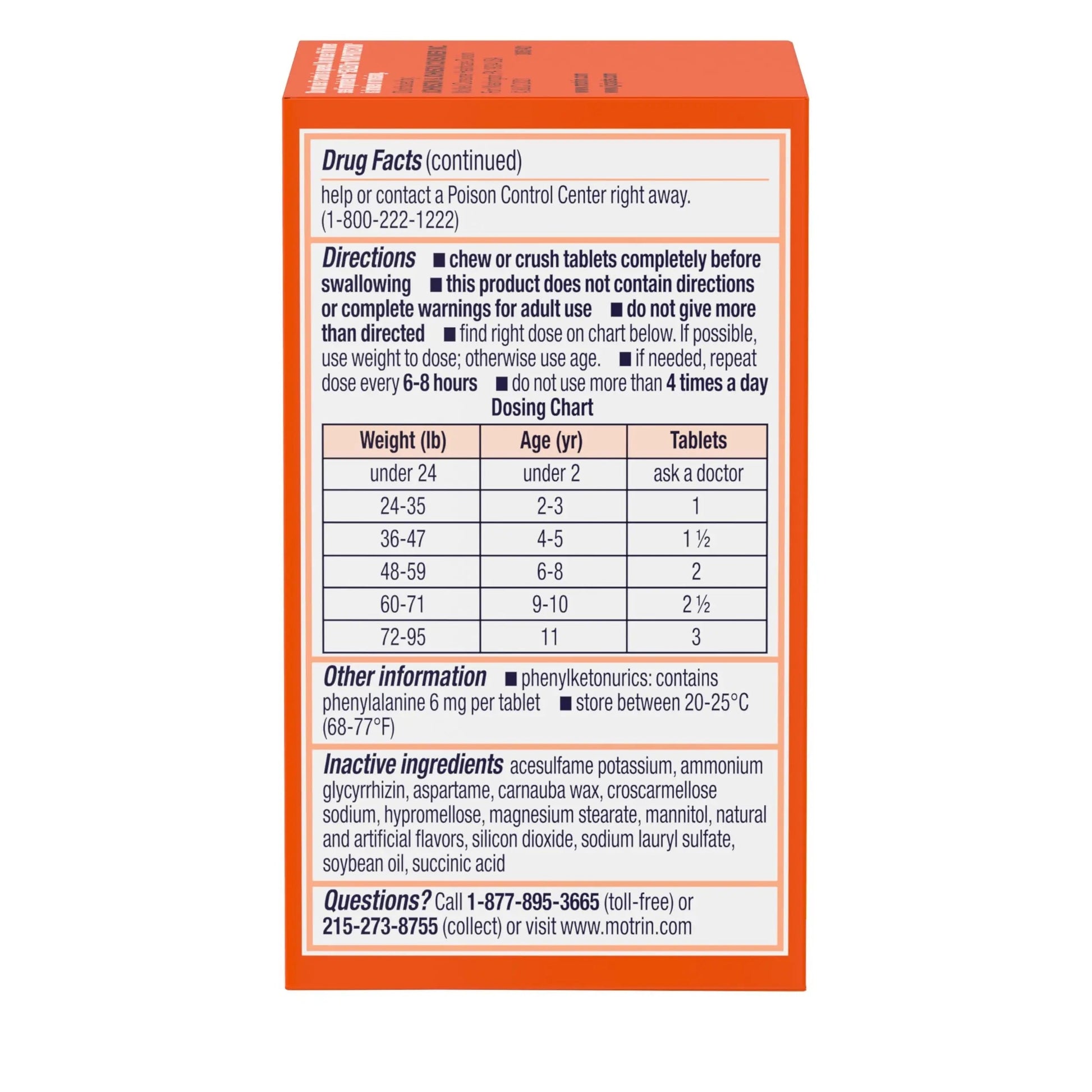Motrin Children's Dye-Free Chewable Tablets with Ibuprofen, Kids' Fever Reducer & Pain Reliever for Sore Throat, Fever, Toothache & Pain Relief, Grape Flavor, 24 Ct Motrin Au supplements