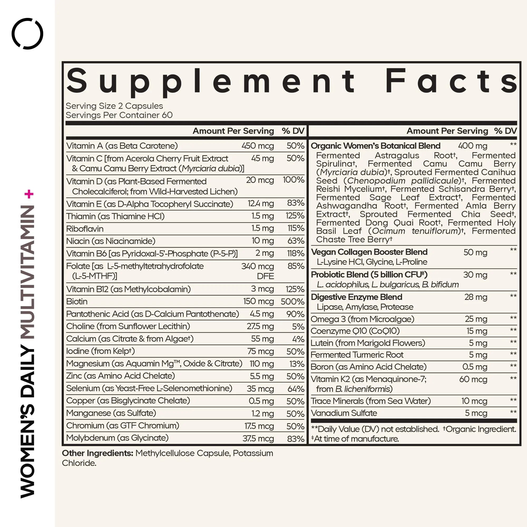 Codeage Women’s Daily Multivitamin, 25+ Vitamins & Minerals, Fermented, Organic Whole Foods, Probiotics Supplement Codeage Au supplements