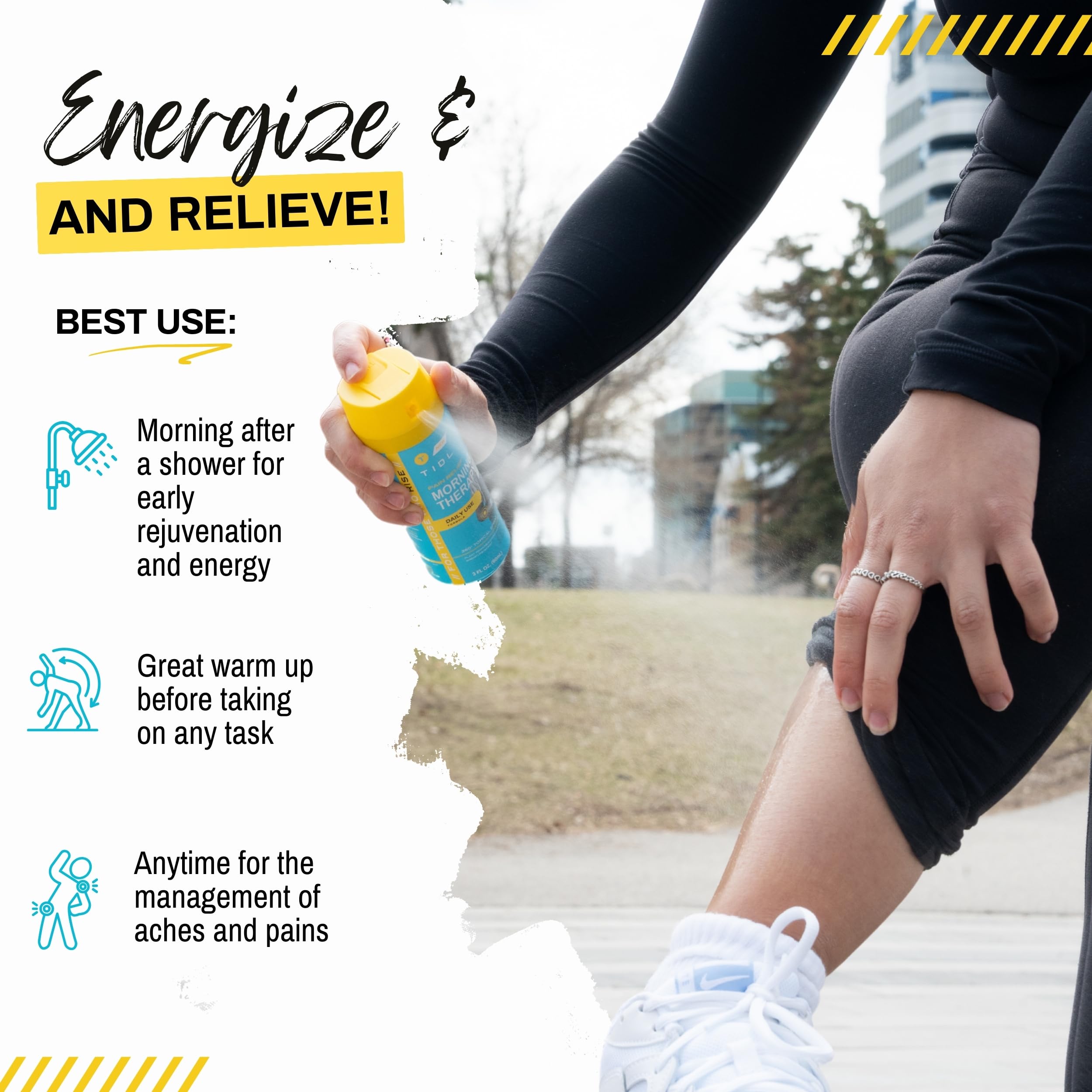 TIDL Pain Relief Spray, 3 Oz, Refreshing Morning Therapy for Muscle, Joint & Neck Pain Relief, Energizing, Plant-Based Menthol & Camphor Pain Reliever, Quick Drying Formula TIDL Au supplements