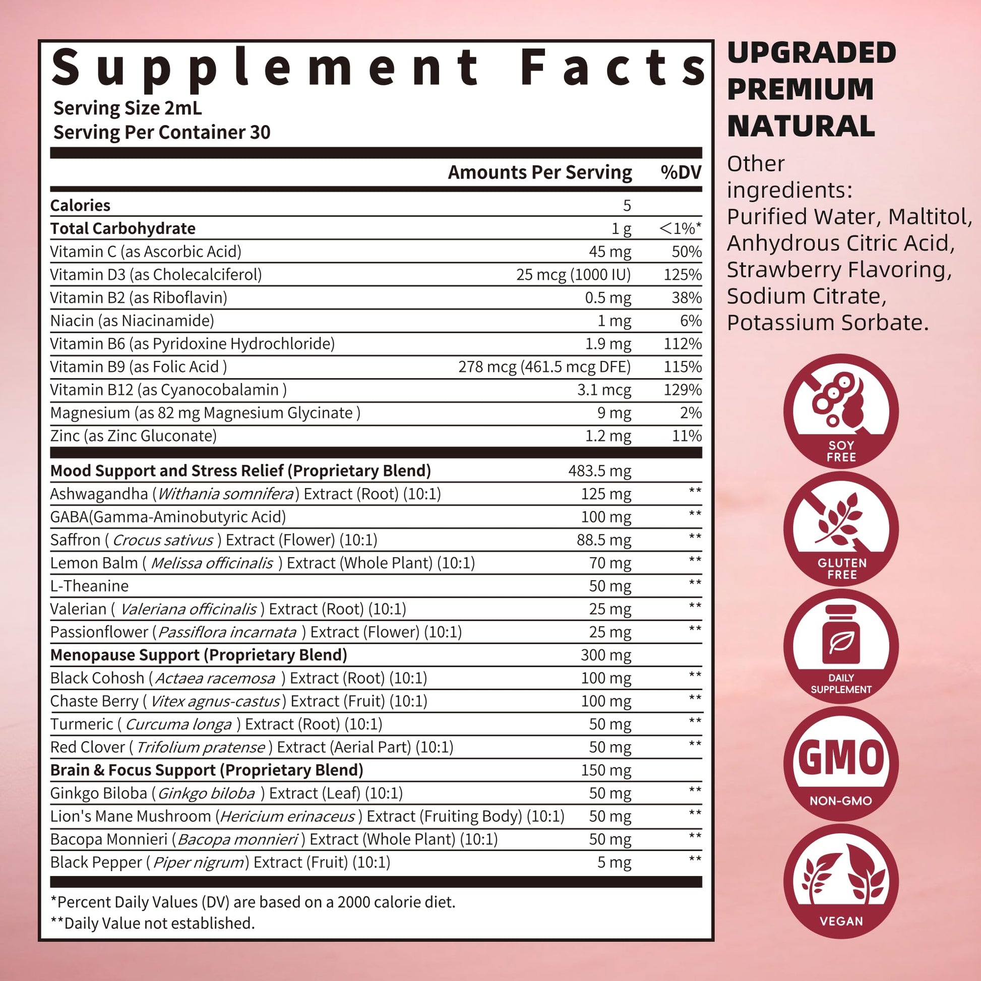 GREENPEOPLE Saffron Extract Supplements Drop - 24-in-1 88.5mg Saffron Extract with Ashwagandha,Black Cohosh & Lion's Mane for Mood&Focus,Stress Relief,Cortisol Reducer,Menopause – Vegan 2FL OZ GREENPEOPLE Au supplements