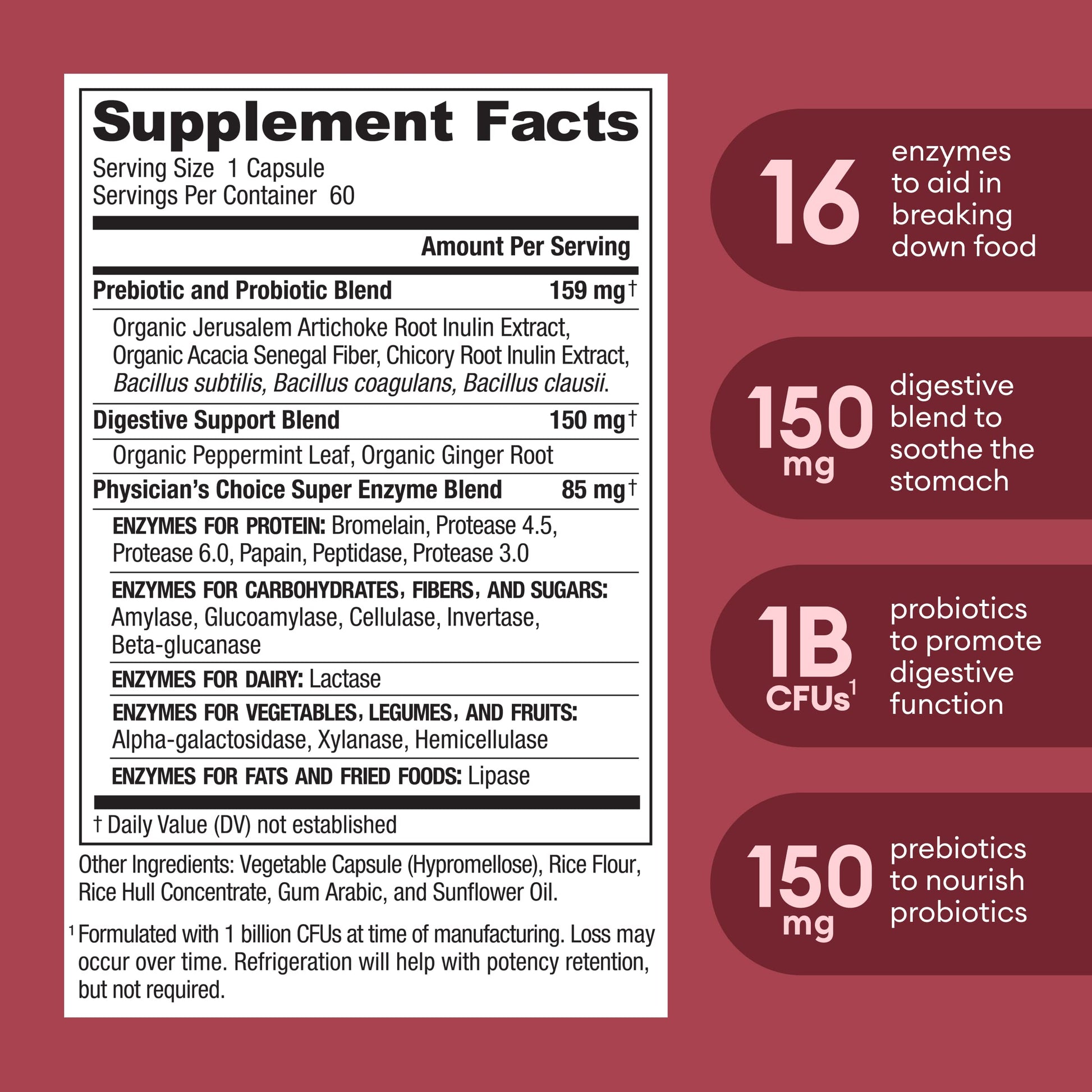 Physician's CHOICE Digestive Enzymes - Multi Enzymes, Bromelain, Organic Prebiotics Physician's CHOICE Au supplements