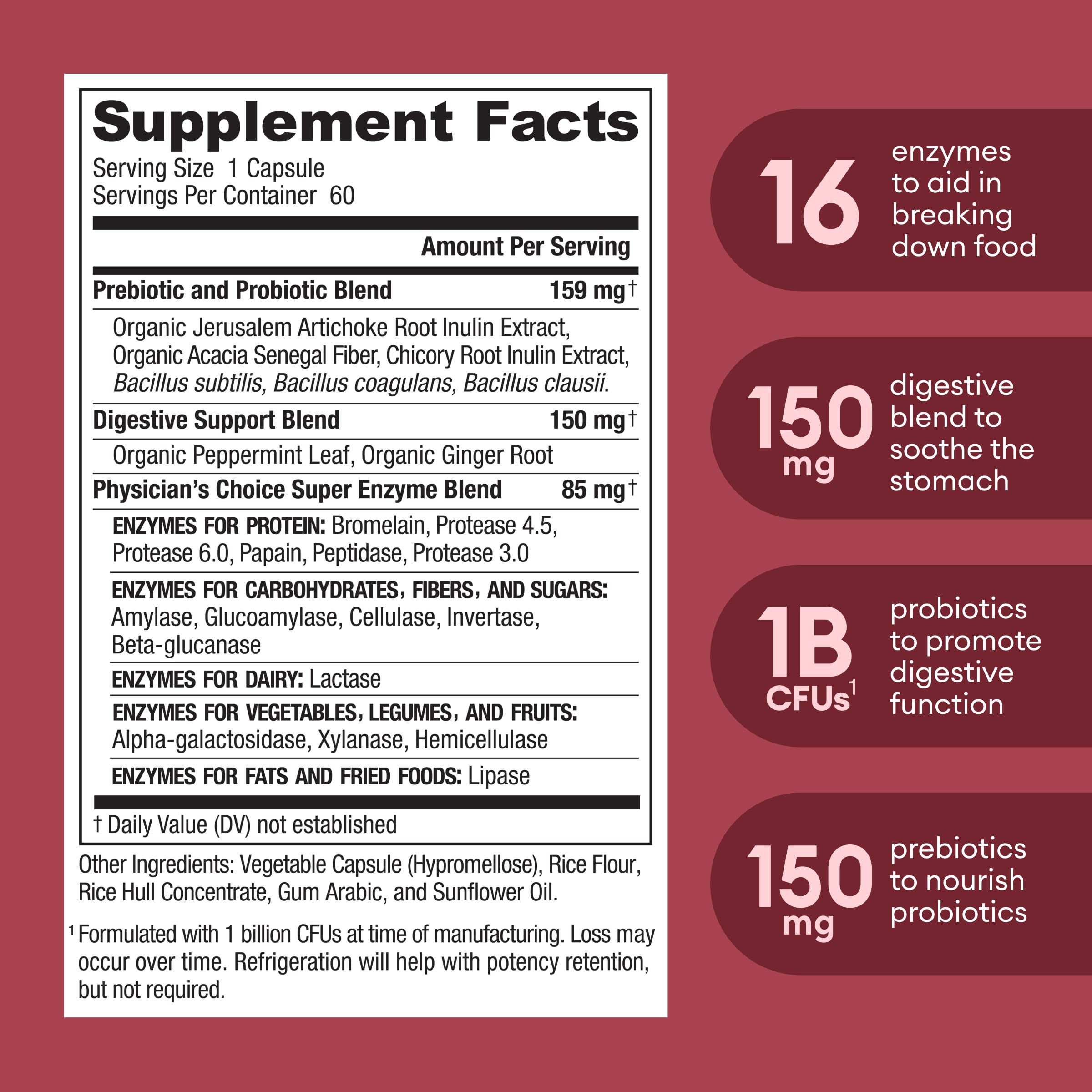Physician's CHOICE Digestive Enzymes - Multi Enzymes, Bromelain, Organic Prebiotics Physician's CHOICE Au supplements