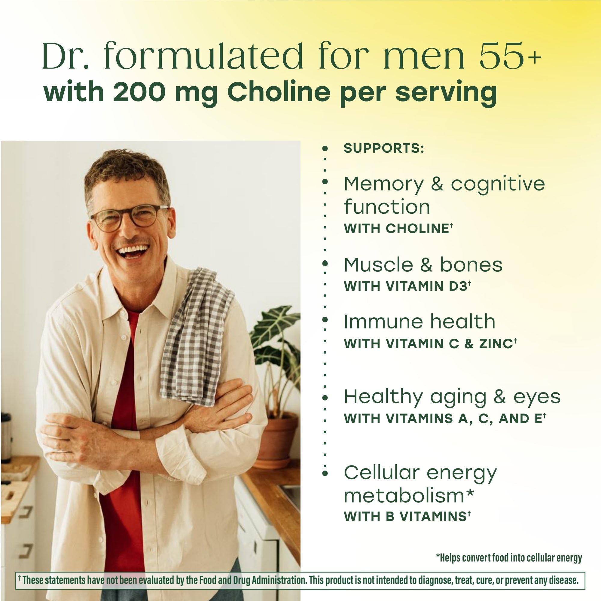 MegaFood Advanced Multivitamin for Men 55+, Mens Multivitamins 50 Plus, Methylated B12, Methyl folate, Choline, Vitamin D, Brain & Muscle Health, Immune Support, Vegetarian - 120 Tablets (60 Servings) MegaFood Au supplements