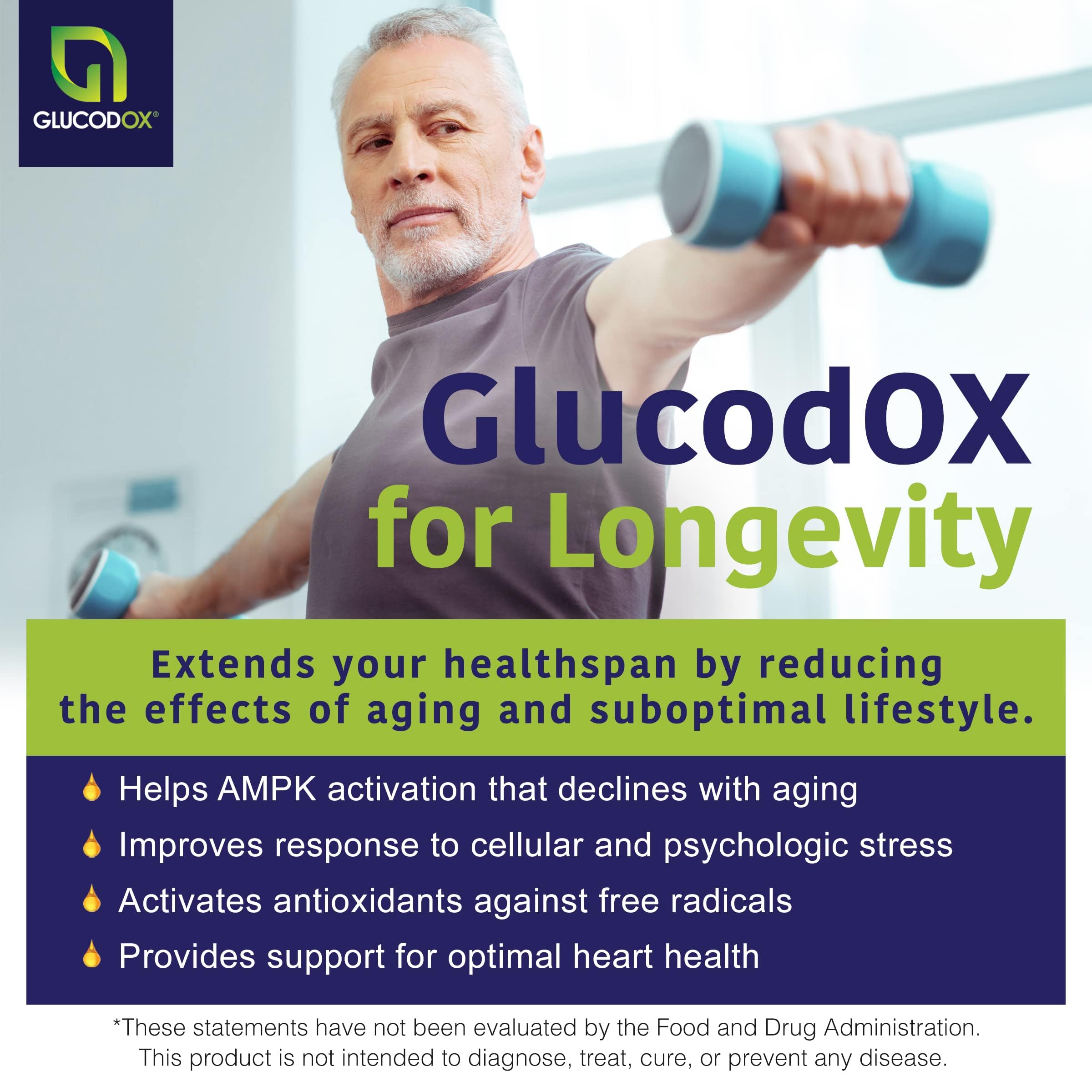 GlucodOX AMPK Activator Supplement – AMPK Enzyme, Metabolism Booster, Guggul Supplement for Body Management & Longevity – Vegan Metabolic Support - 30 Day Supply (60 Capsules) GlucodOX Au supplements