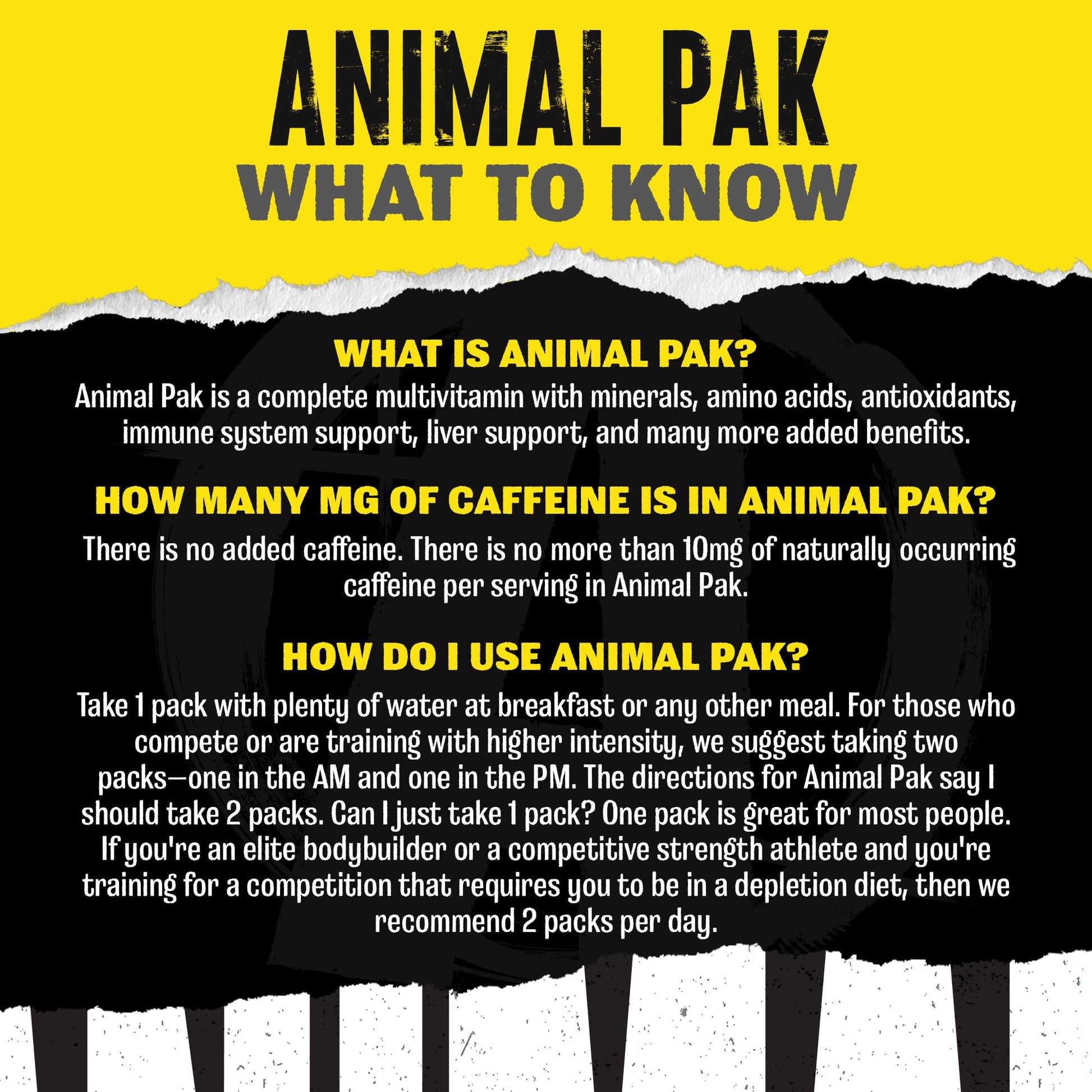 Animal Pak - Convenient Multivitamin for Men & Women Daily All-in-One Vitamin & Supplement Pack - Zinc, Vitamins C, B, D, Amino Acids, and Immune Support - Sports Nutrition Performance - 44 Count Animal Au supplements