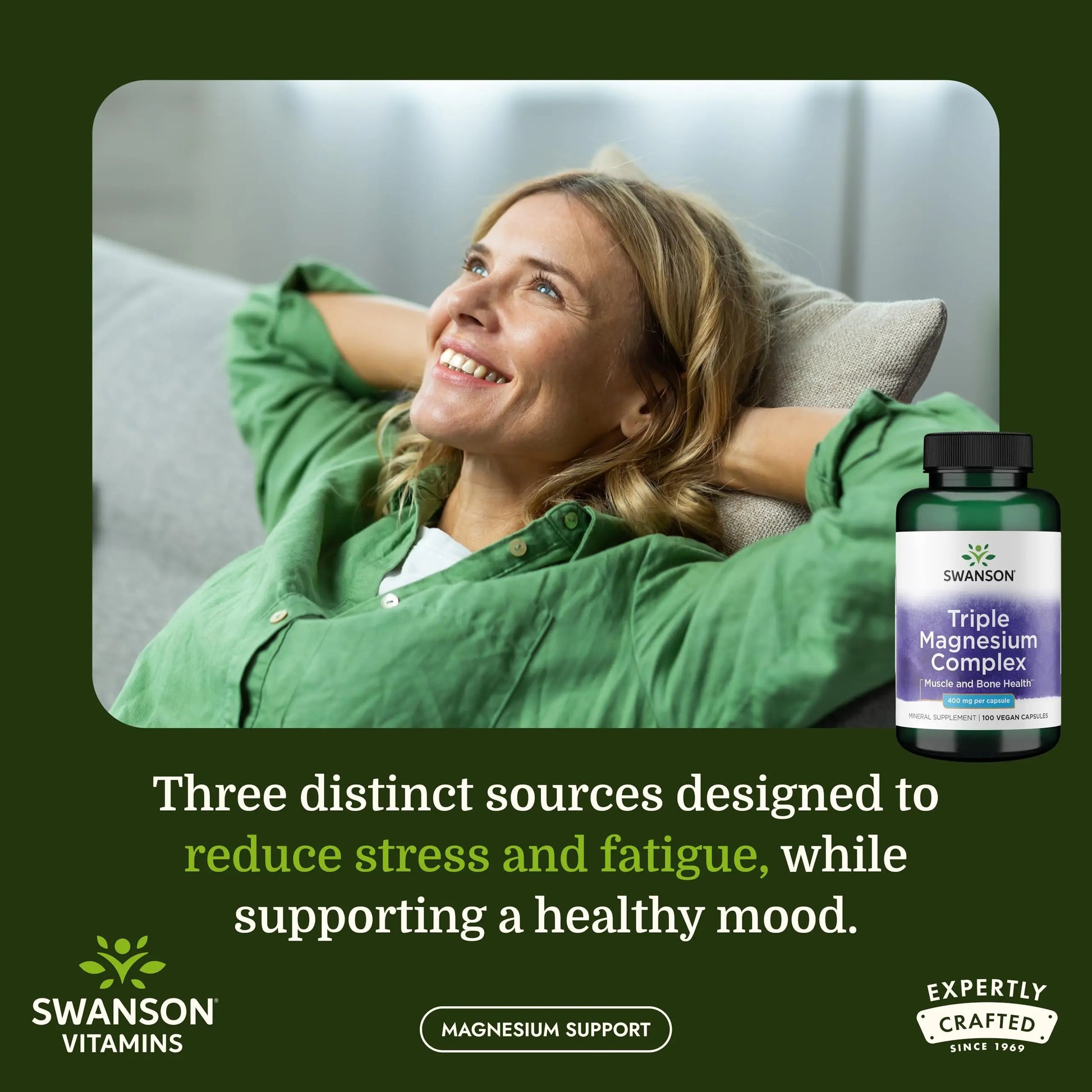 Swanson Triple Magnesium Complex - 100 Capsules, 400mg Each Swanson Au supplements