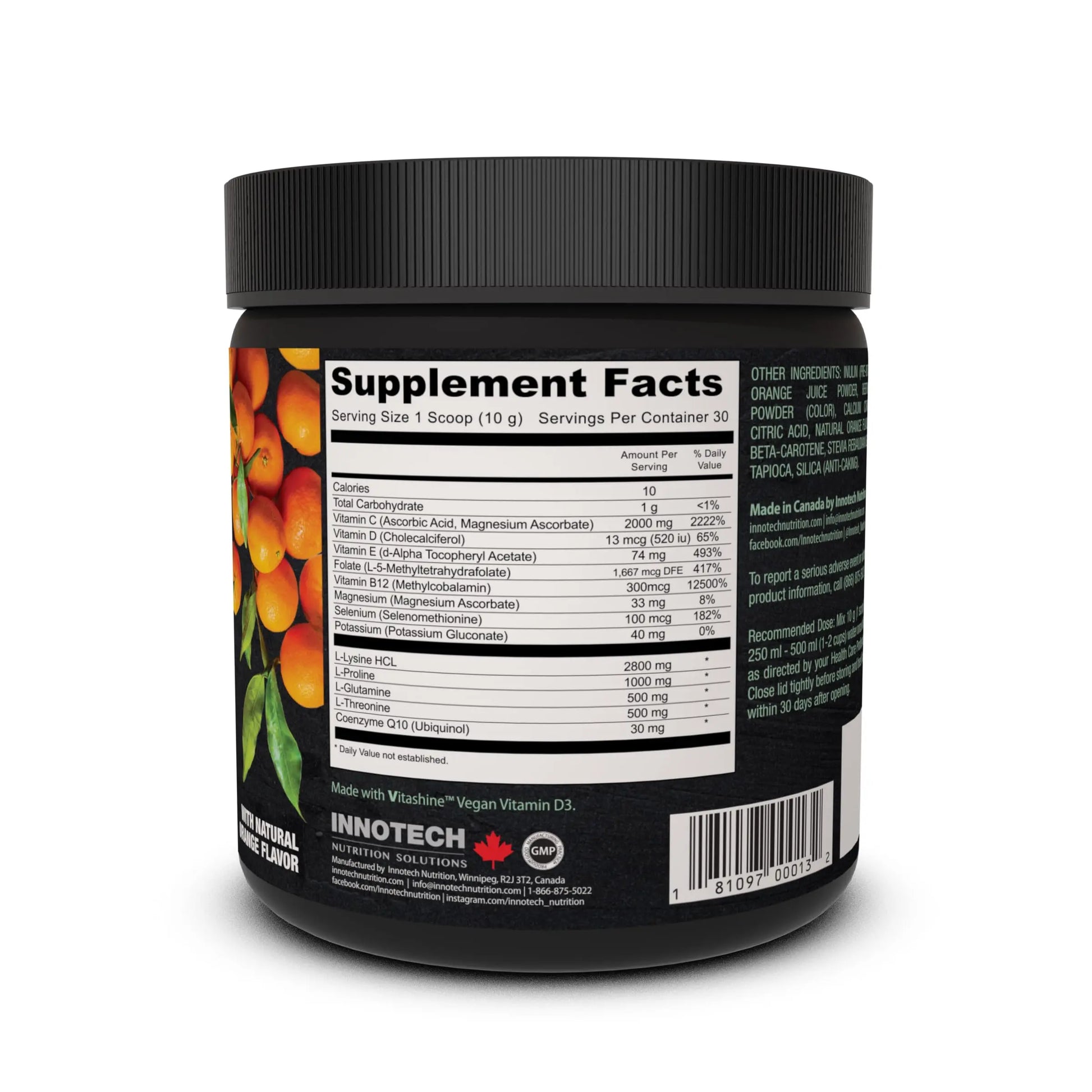 Innotech Nutrition CardioFlex Q10 Heart Health & Energy Support CoQ10 Amino Acids & Electrolytes Orange 360g Innotech Nutrition Solutions Au supplements