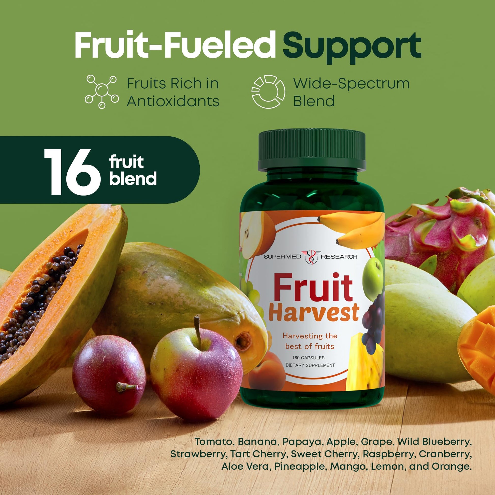 Supermed Research Fruits and Vegetables Supplements – 2 Pack Combination Fruit & Veggies Supplement – Whole Food Vitamins & Minerals for Adults – Superfood Veggie Vitamins for Adults (180 x 2, 360 Ct) Supermed Research Au supplements