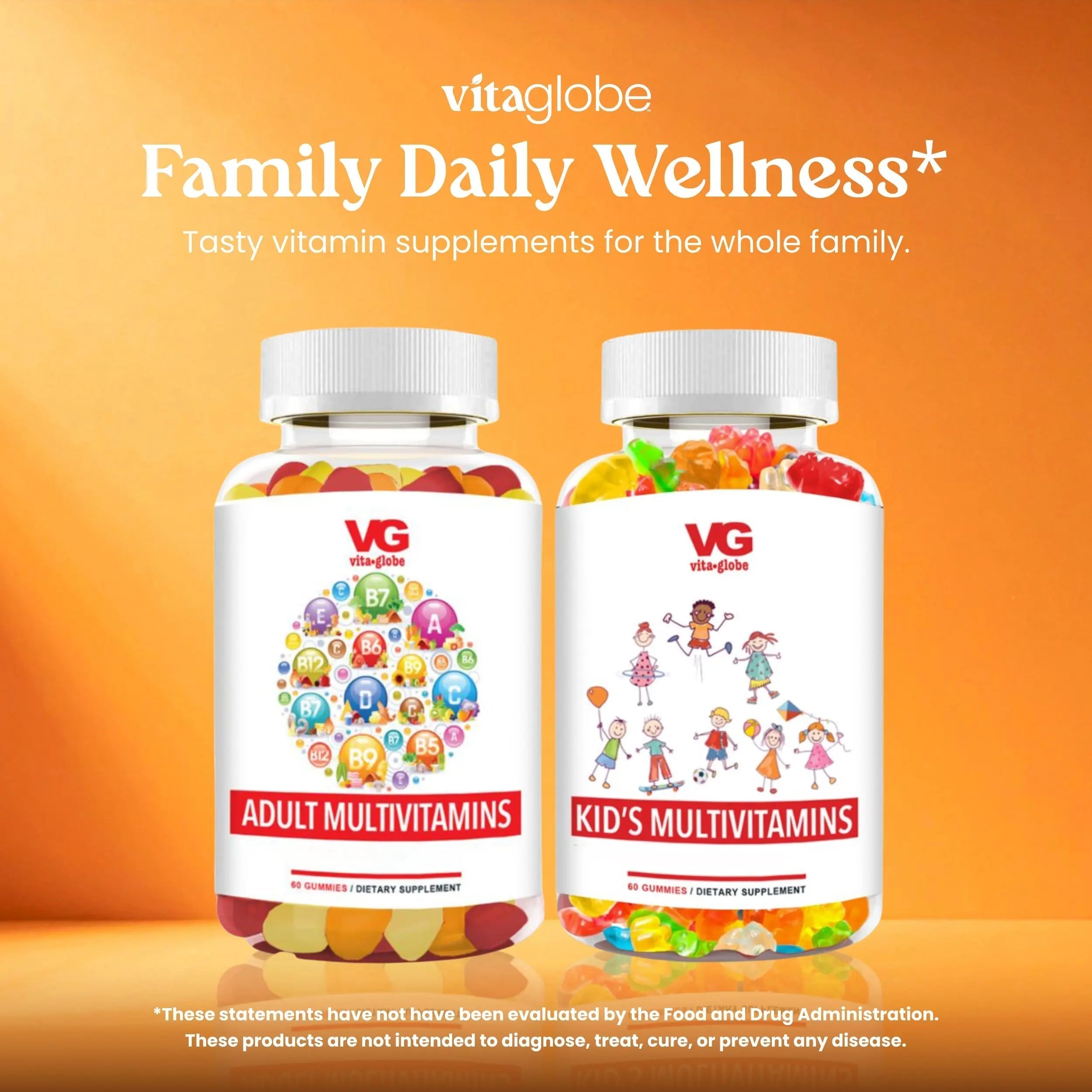 VITA GLOBE Adult Multivitamin Gummies – 9 Daily Vitamins with C, D, E, B6, B12, Folate & Biotin | Delicious Juicy Trio Orange VITA GLOBE Au supplements