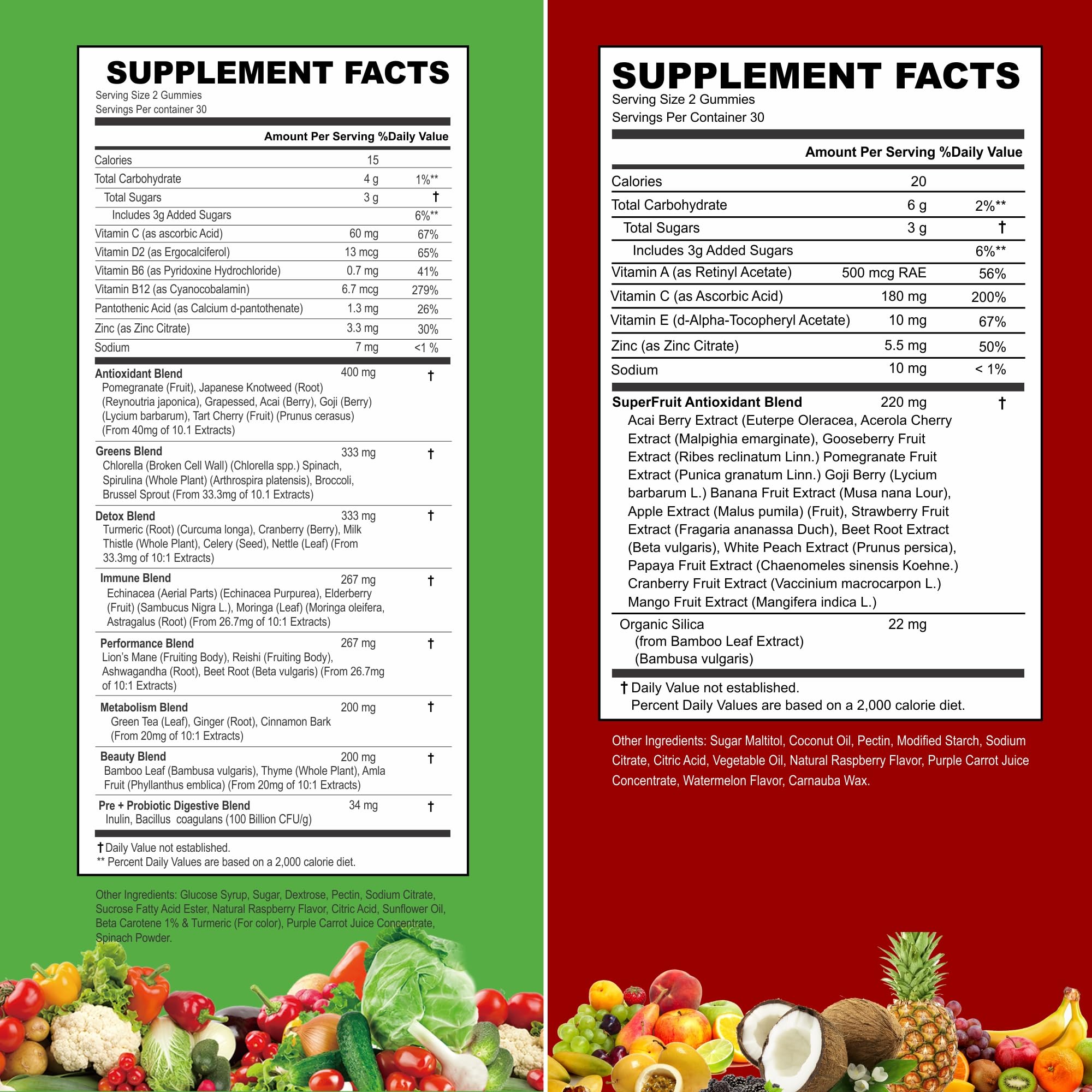VITINITY Made with Real Fruit-Real Veggie Gummies-Superfood Vegetable Vitamin Sup VITINITY Au supplements