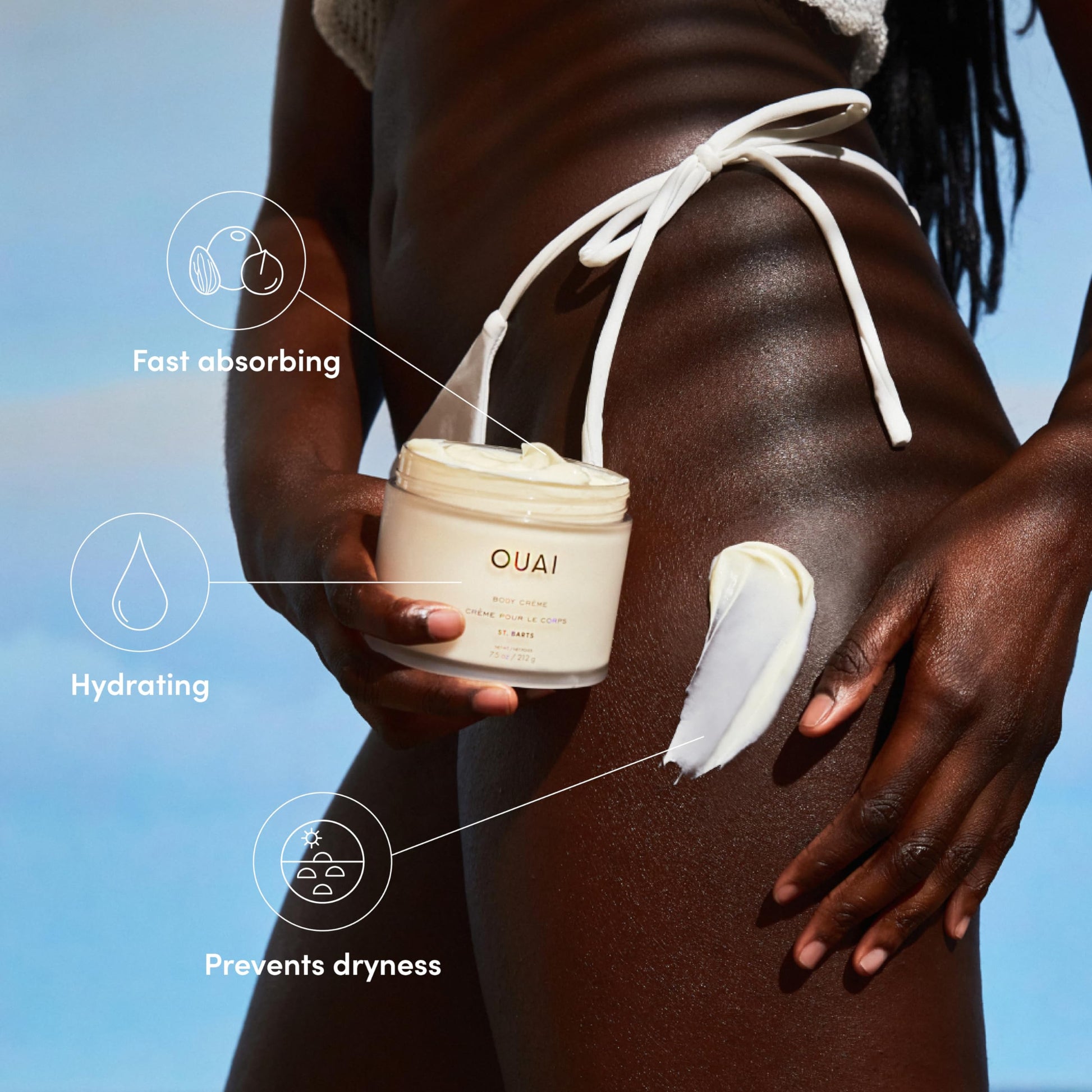 OUAI St. Barts Hair & Body Gift Set - Tropical-Scented Body Care for Women & Men - Includes Full Size Hydrating Body Cream & Deluxe Hair and Body Mist (2 Count) OUAI Au supplements