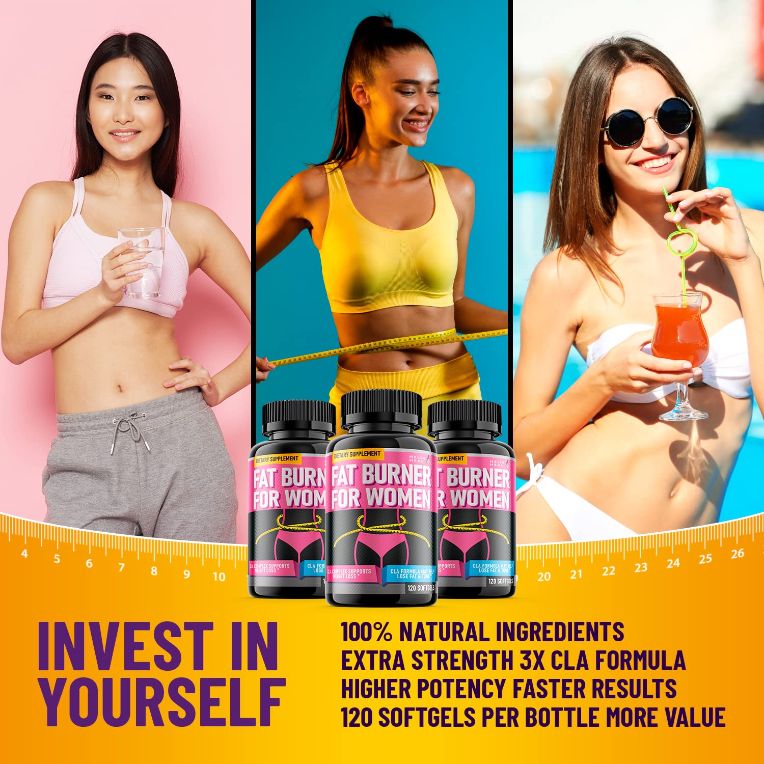 Helix Heal Belly Fat Burner for Women - Lose Stomach Fat w/Softgel Diet Pills Helix Heal Au supplements