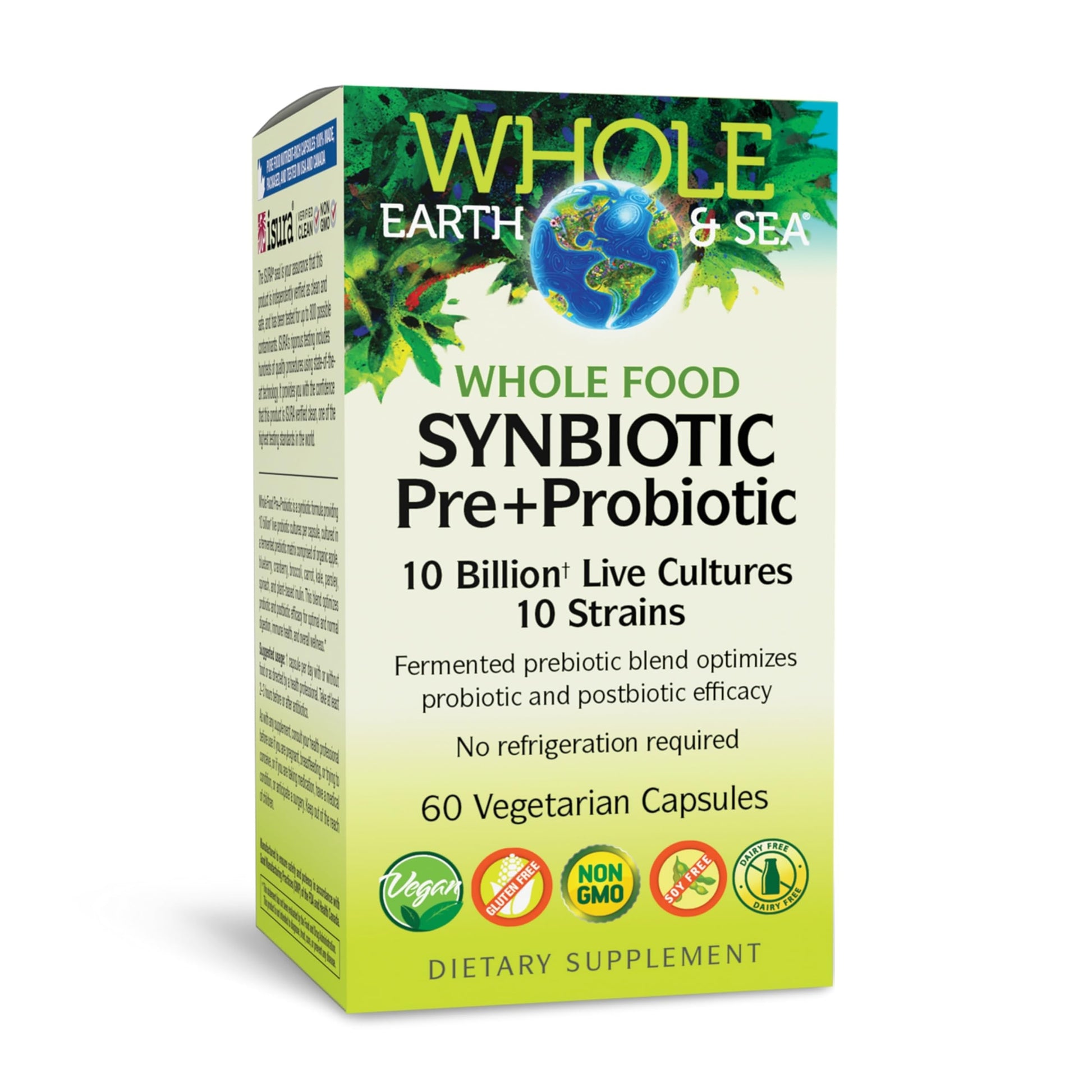 Natural Factors Whole Food Synbiotic Pre+Probiotic 10 Billion - Organic Gut & Digestive Health Supplement - Non-GMO, Gluten-Free & Dairy-Free - 60 Vegetarian Capsules (60 Servings) Natural Factors Au supplements