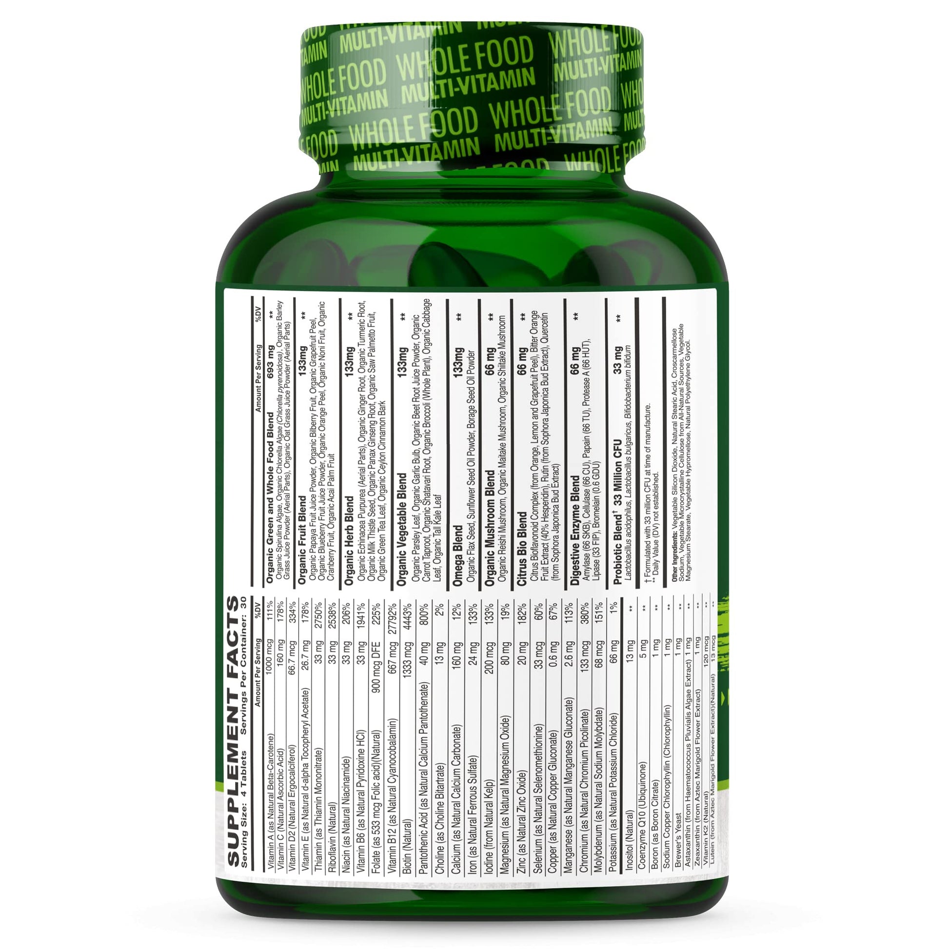 Whole Food Multivitamin for Men - Natural Multi Vitamins, Minerals, Organic Extracts Wholesome Wellness Au supplements