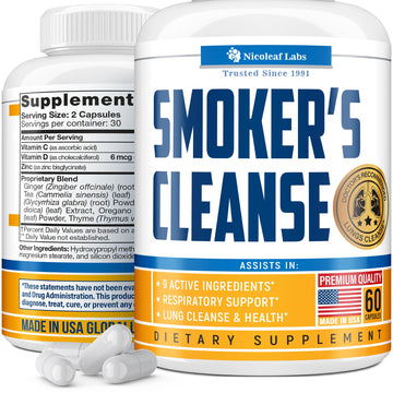 Smoker's Cleanse - Quit Smoking Aid & Respiratory Support - Made in USA NICOLEAF LABS Au supplements