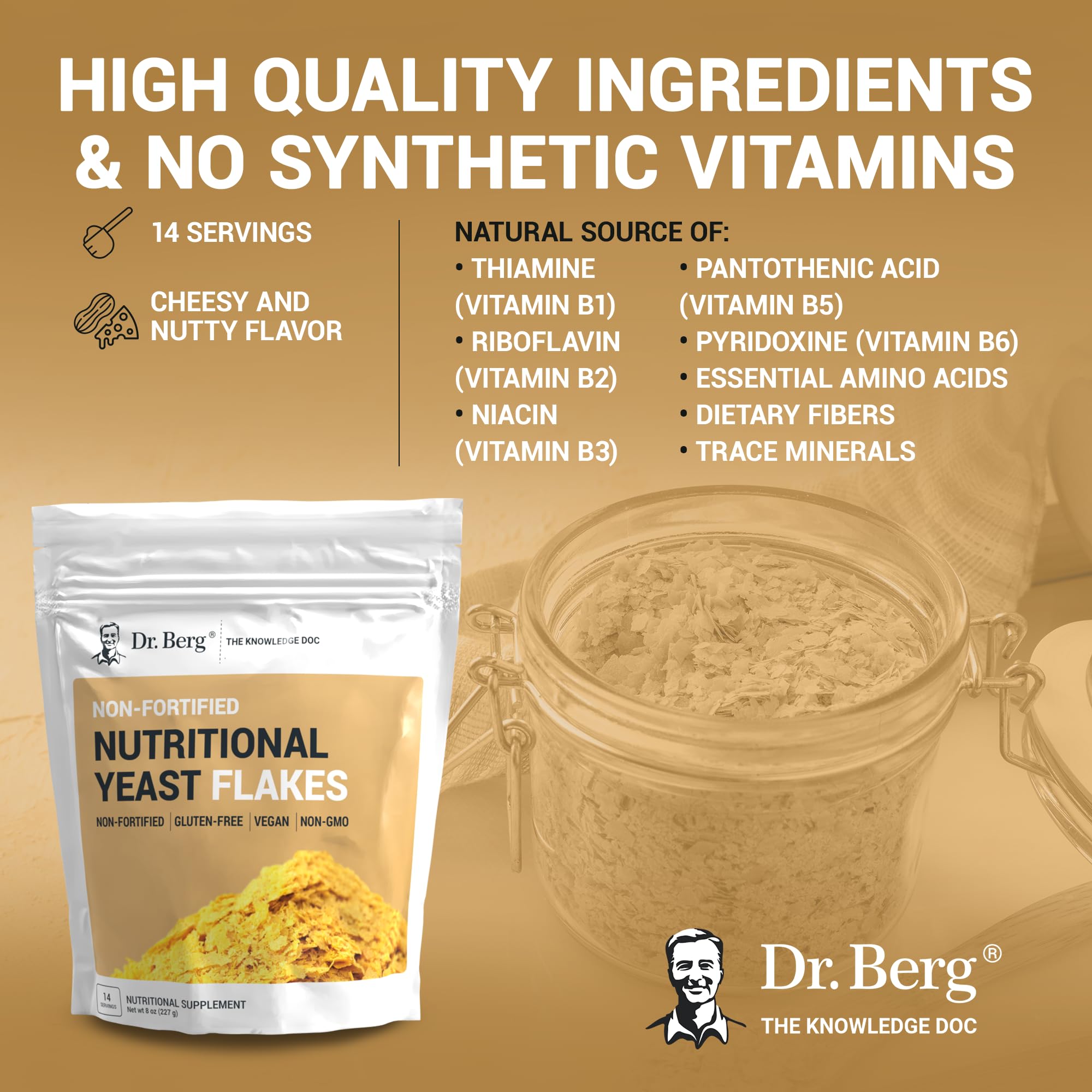 Dr. Berg Premium Nutritional Yeast Flakes - Delicious Non-Fortified Nutritional Yeast Dr. Berg Nutritionals Au supplements