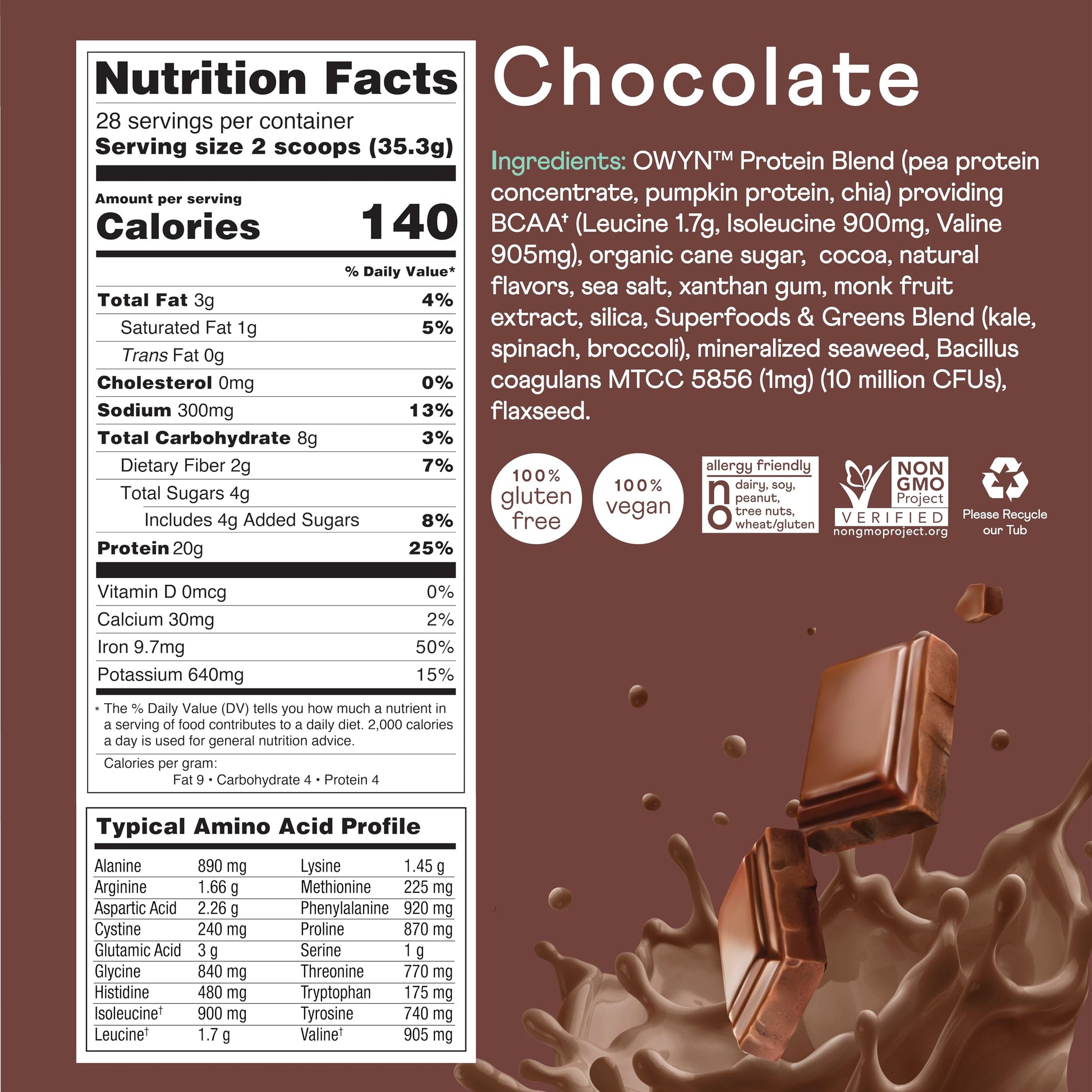 OWYN Only What You Need Vegan Protein Powder, 20g Plant Based Protein, Probiotics OWYN Only What You Need Au supplements