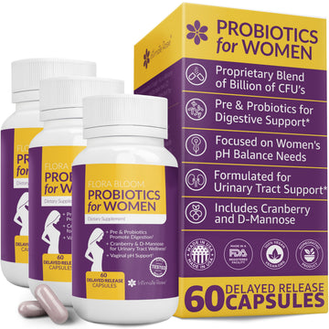 Probiotics for Women- 3 Pack(180 Capsules) - Ultimate Flora Bloom Probiotic Supplement for Women Intimate Rose Au supplements