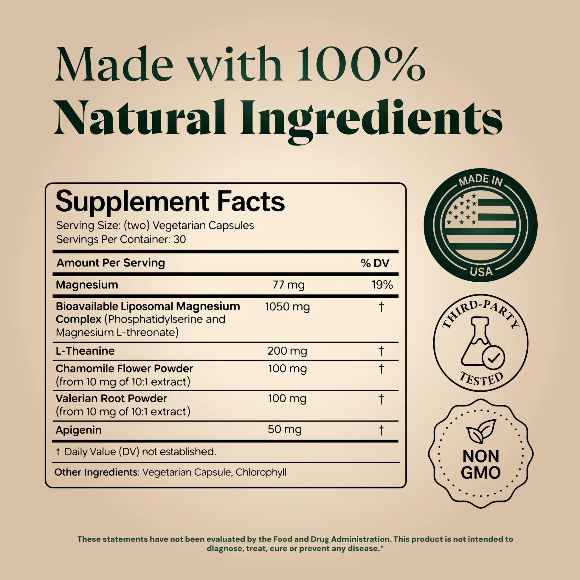 Magnesium L-Threonate with Apigenin, Valerian Root & L-Theanine – No Melatonin Restful Sleep & Brain Supplement – Clinically Studied 7-Ingredient Formula – Memory & Focus – 60 Capsules Plus+Ultra Au supplements