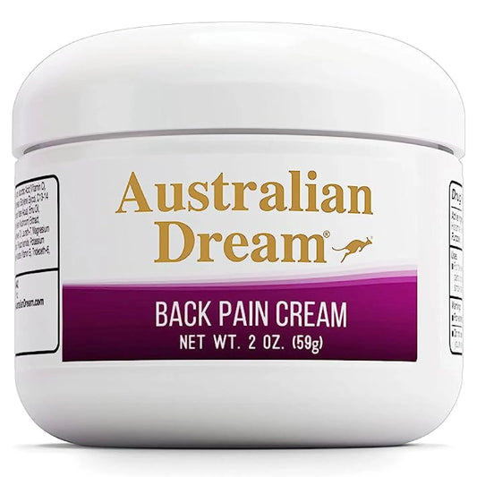 Australian Dream Back Pain Cream - Soothing, Non-Greasy Muscle Pain Relief Cream - Good for Neck, Back, Body, or Muscle Aches - 2 oz Jar Australian DreamAU supplements