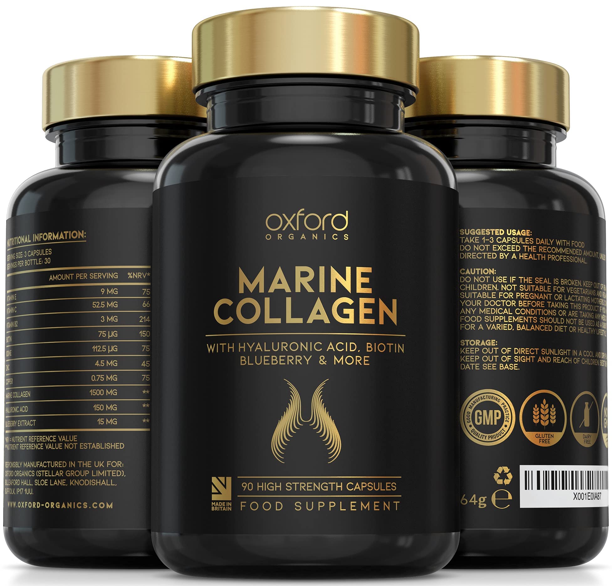Advanced Marine Collagen Capsules | 1735mg Superfood & Vitamin Boosted Complex for Glowing Hair, Skin & Nails Oxford Organics Au supplements