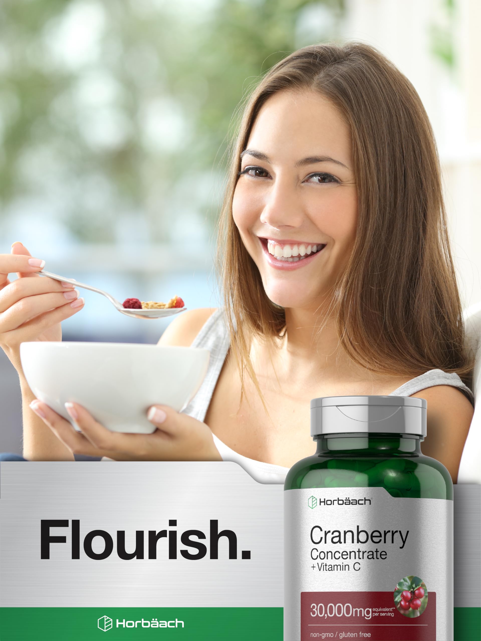 Cranberry Concentrate Extract Pills + Vitamin C | 30,000mg | 120 Capsules | Triple Strength Horbäach Au supplements