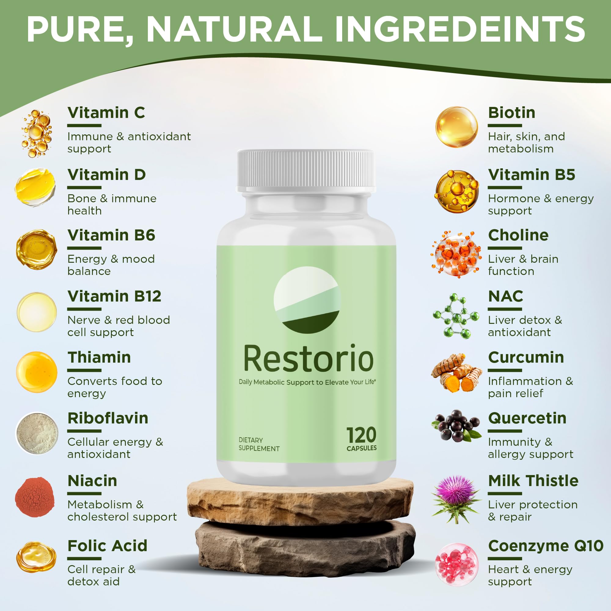 Restorio™ Metabolic Health Support Capsules - Liver & Inflammation Support - Hangover Prevention - Exercise Recovery - 120 Capsules Restorio Au supplements