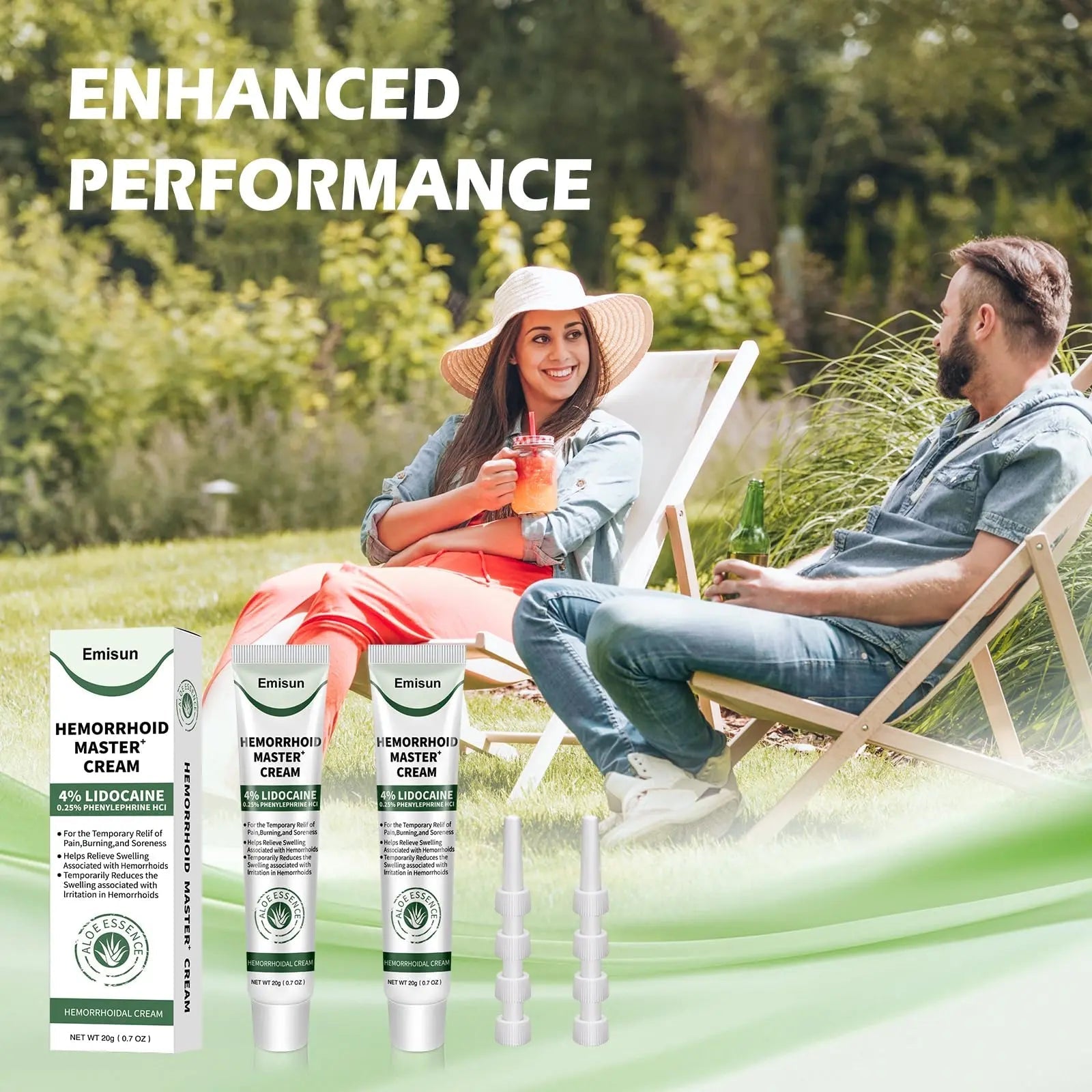 Hemorrhoid & Fissure Ointment, Hemorrhoid Treatment and Hemorrhoid Cream with Lidocaine 4% and Phenylephrine HCI for Fast Relief of Pain, Swelling, Itching, Burning, Hemorrhoidal treatment, 2 Pack-J2 Emisun Au supplements