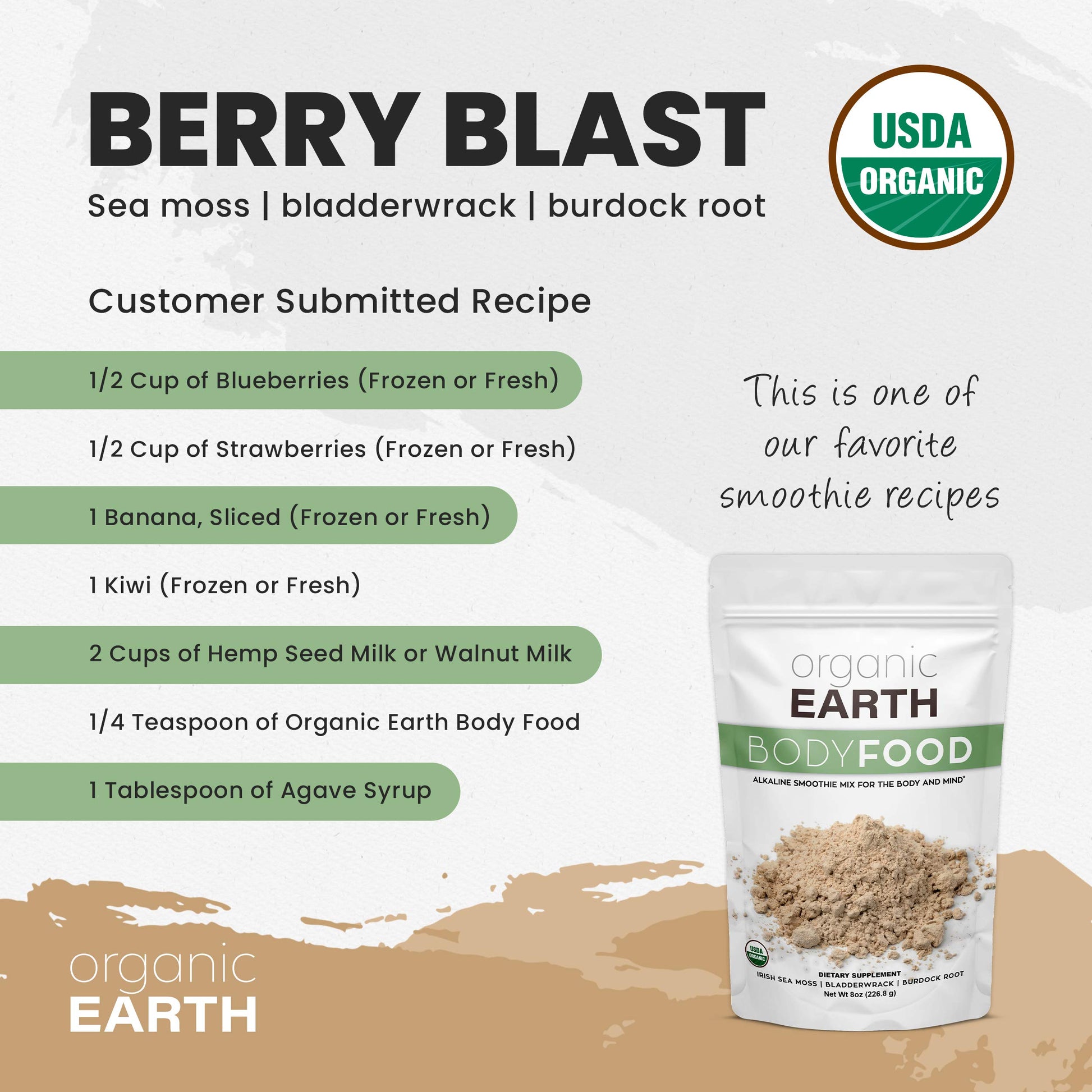 Organic Earth Irish Sea Moss Powder 8oz - Wildcrafted Sea Moss Organic with Bladderwrac Organic Earth Au supplements