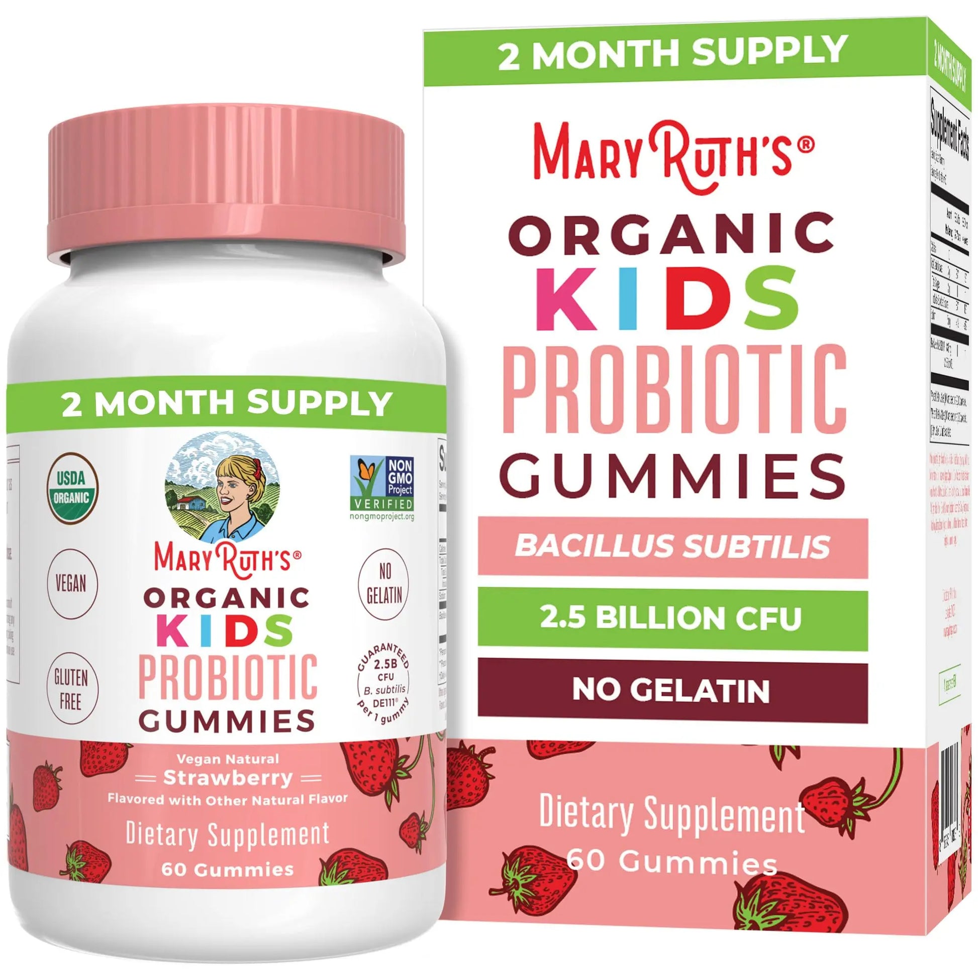 MaryRuth Organics Kids Probiotics for Digestive Health | USDA Probiotic Gummies | 2 Month Supply | Kids Probiotics | Immune Support | Gut Health Supplement | Vegan | Non-GMO | Gluten Free | 60 Count MARYRUTH'S Au supplements