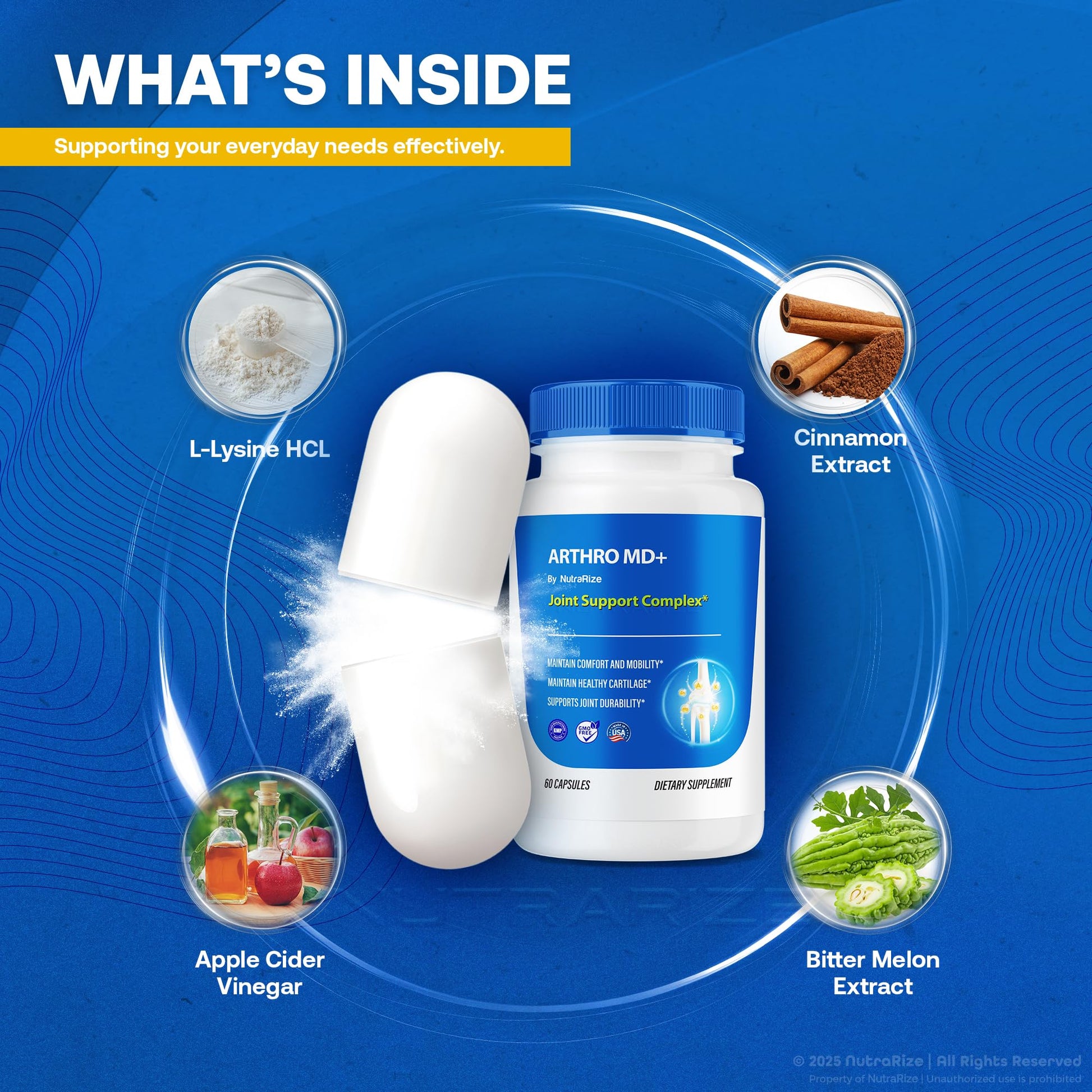 NutraRize (3 Pack) Arthro MD+ Capsules, Official Arthro MD Joint Support, All Natural Formula to Support Flexibility and Mobility, Premium Pills for Healthy Joints, Arthro M D Review (180 Capsules) NutraRize Au supplements