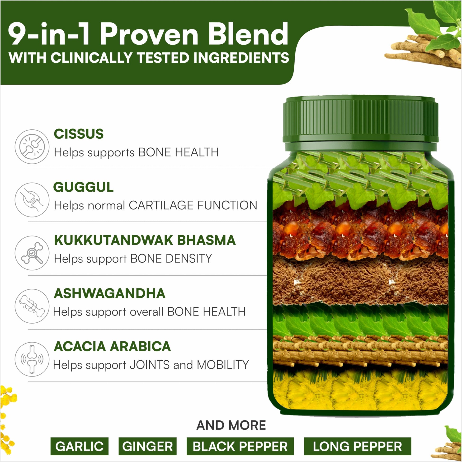 SHREE DHANWANTRI HERBALS SDH Bonartho | Bone & Joint Support Supplement | Move with Comfort & Ease | 60 Caps (1 Mon Supply) SHREE DHANWANTRI HERBALS Au supplements
