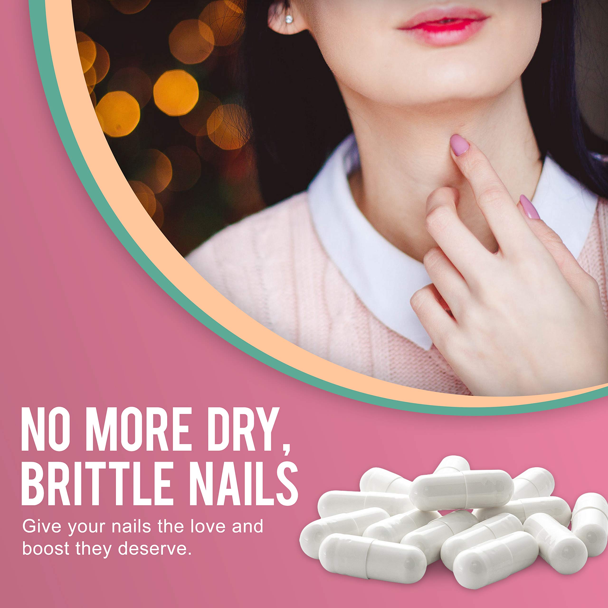 OPTML Hair and Nail Vitamins for Hair Growth and Thickness, Biotin-Infused Hair Pills, Hair Vitamins for Faster Hair Growth and Healthy Nails, for Women and Men, 60 Capsules OPTML Au supplements