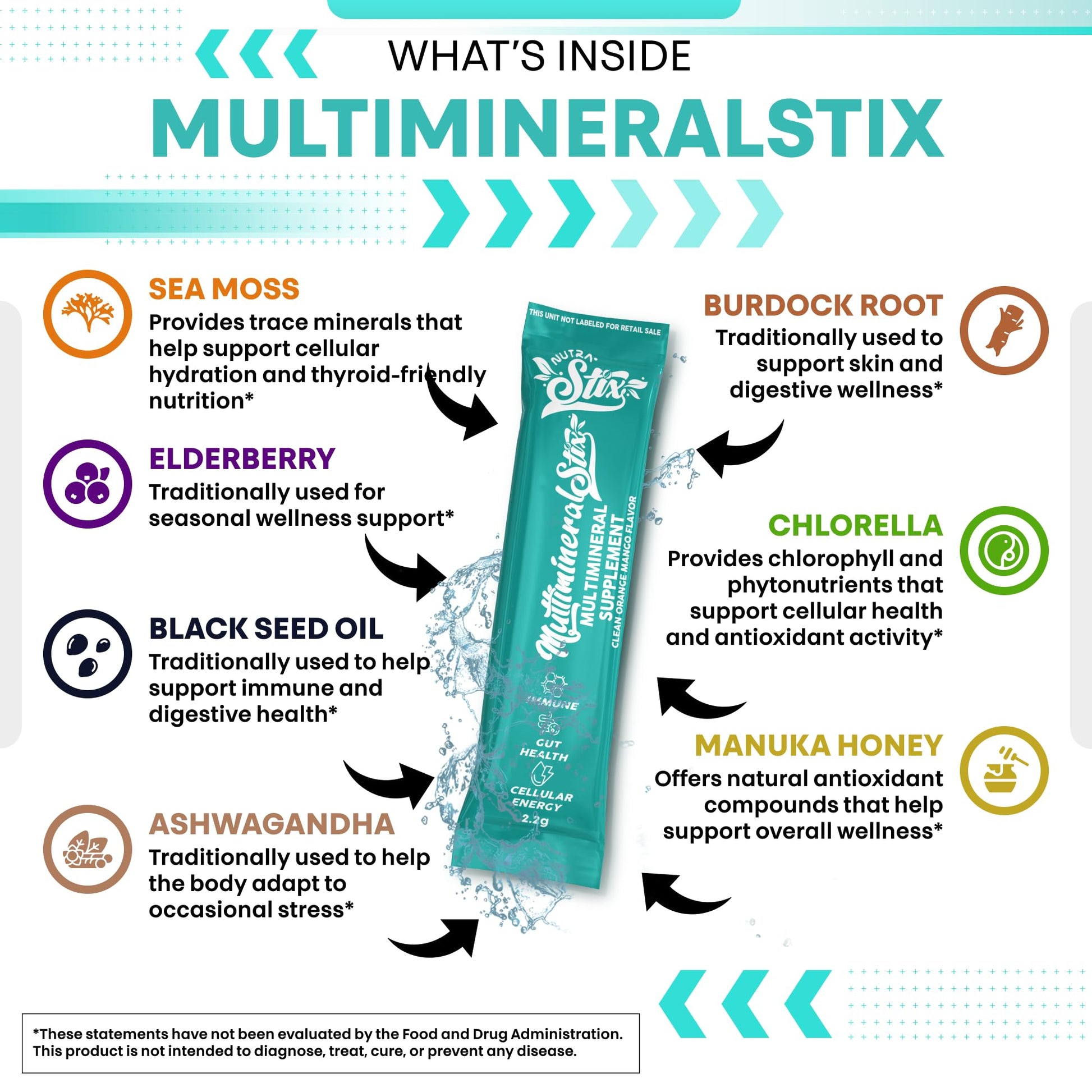 Sea Moss Powder Elderberry Ashwagandha Chlorella Manuka Honey VitaminD3 Vitamin C Zinc Spirulina Iodine Greens Detox Immune Support Sugar Free Hydration Powder Drink Mix – 20 Sticks Clean Nutraceuticals Au supplements