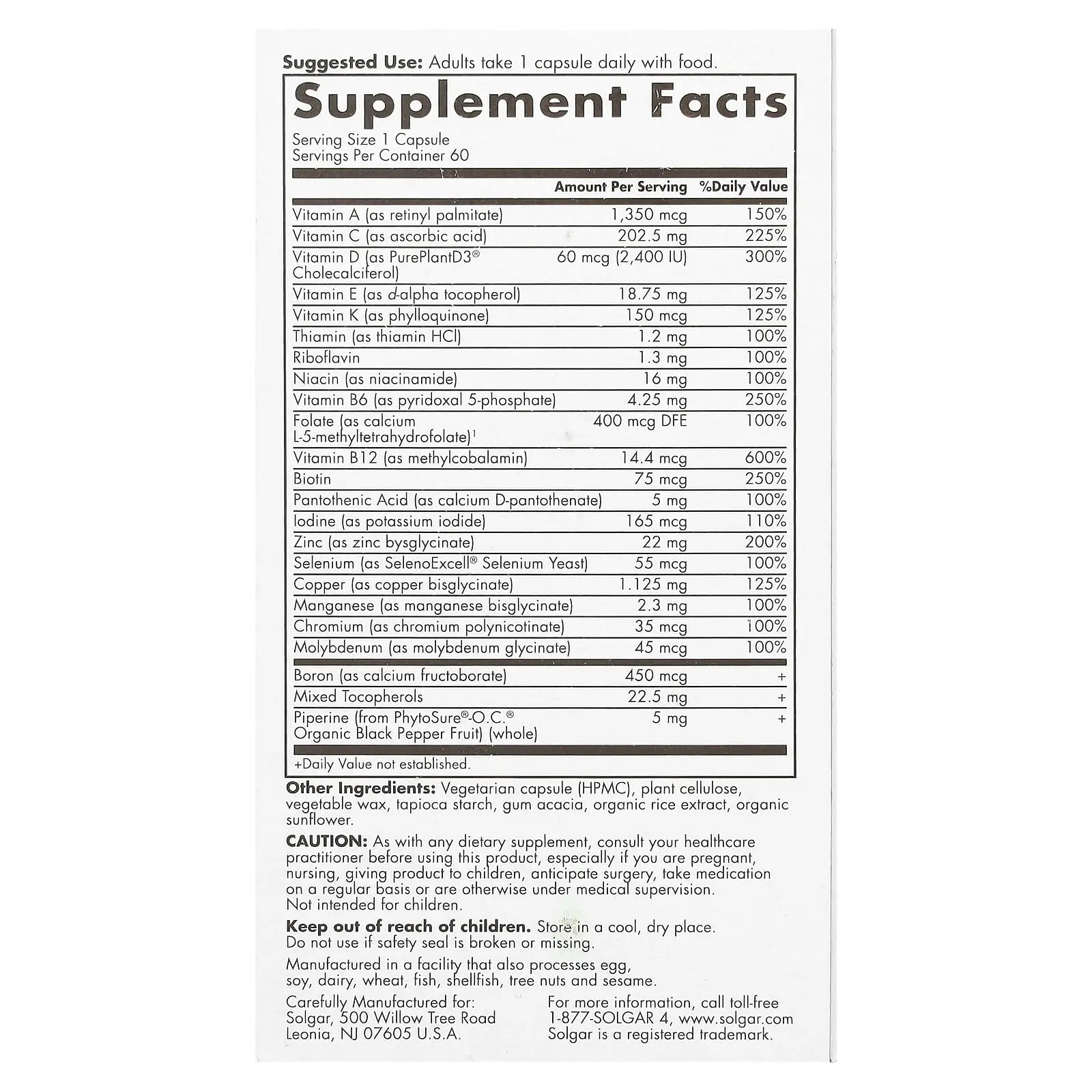 Solgar One Daily Men's Multi 50+ Whole Body Support for Men 50 and Older Highly Absorbable Delayed Release Heart, Energy Solgar Au supplements