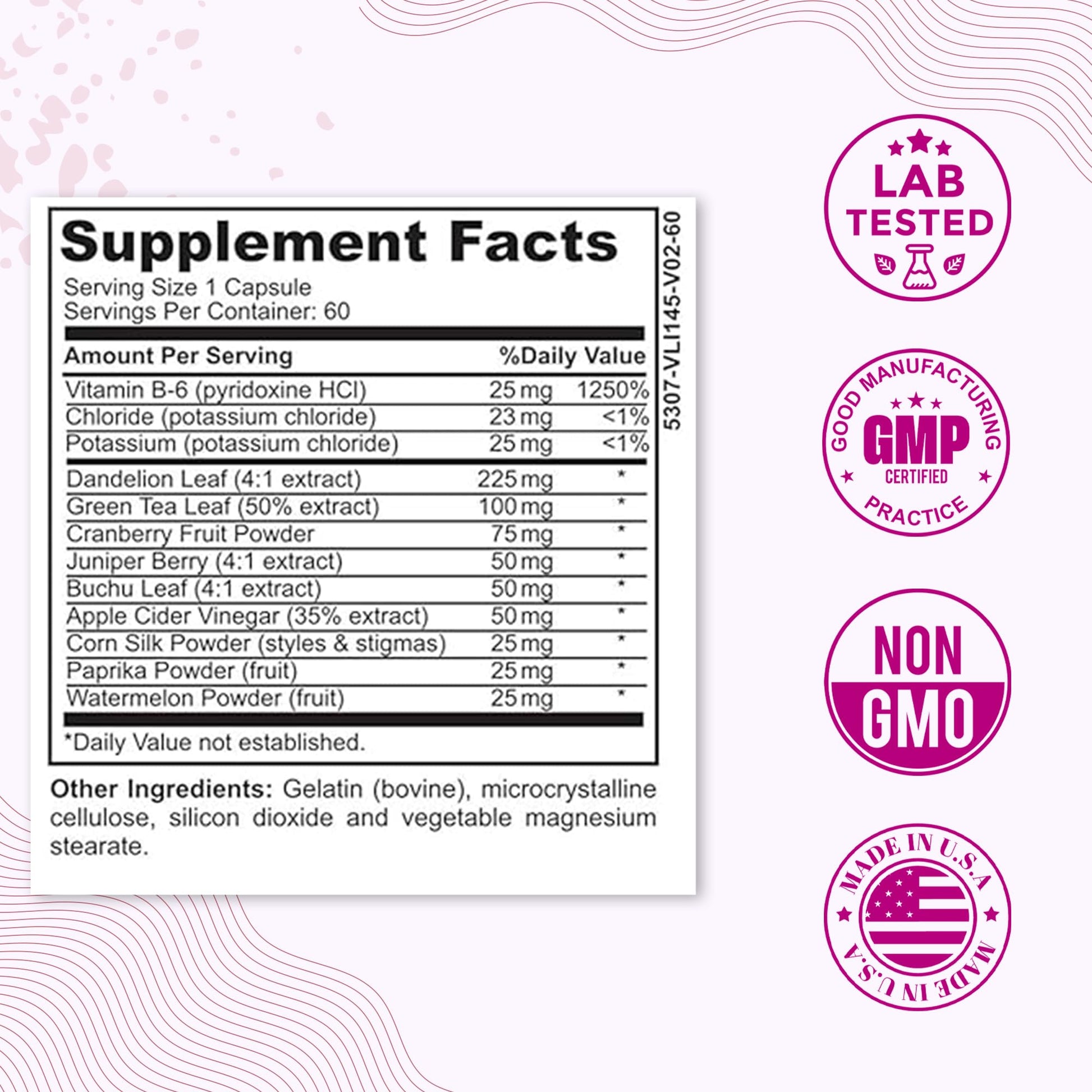 Water Retention Pills for Women Bloating Relief with Vitamin B6, Dandelion & Green Tea Natural LADYME WOMEN'S HEALTH Au supplements