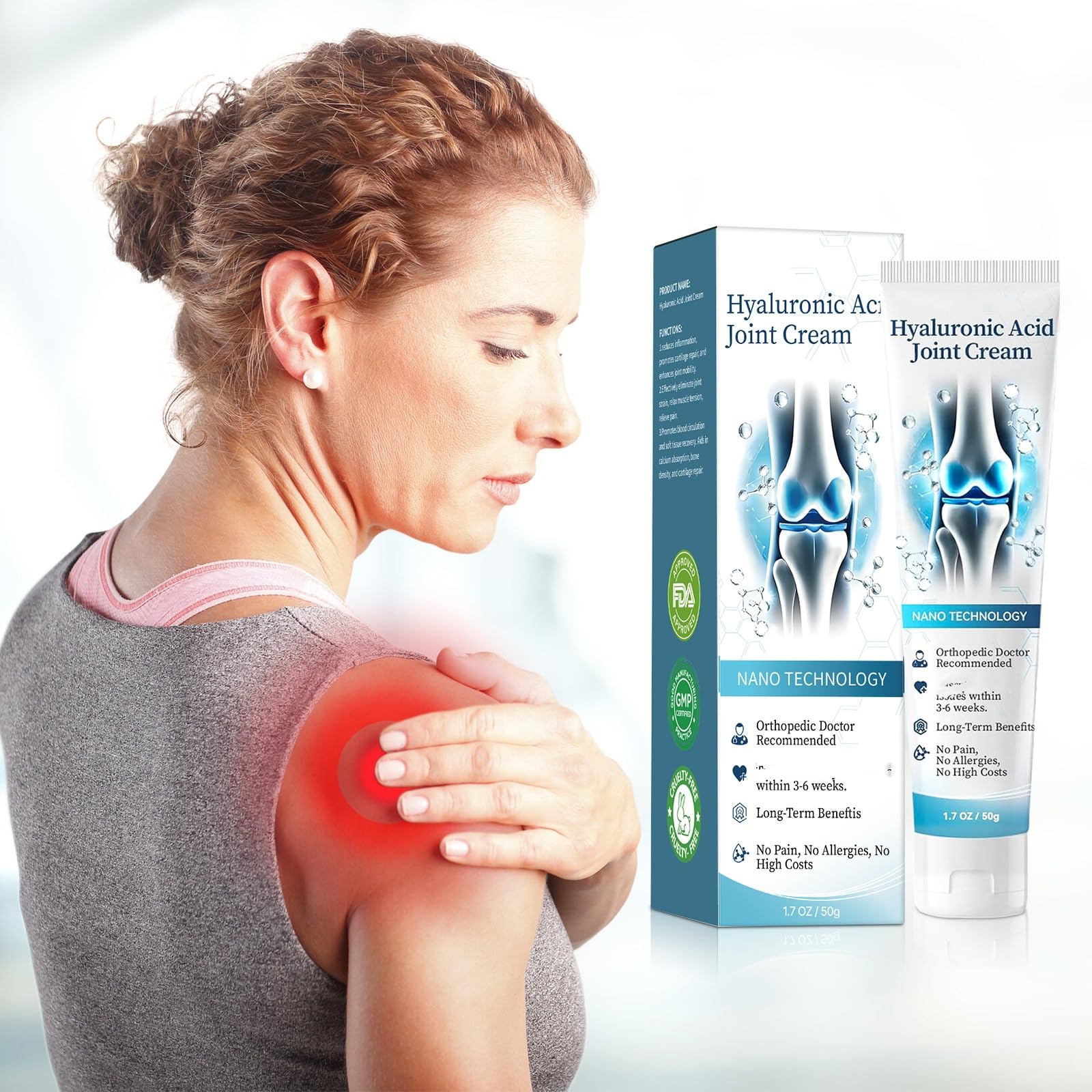 2 PCS Hyaluronic Acid Joint R-epair Gel, Soothing Massage Gel, Quickly Relieve Joint discomfort for Back, Neck, Kne, Soothing Relief for Dry, Cracked Skin Joint Activities Throughout The Body SANZHUAN Au supplements