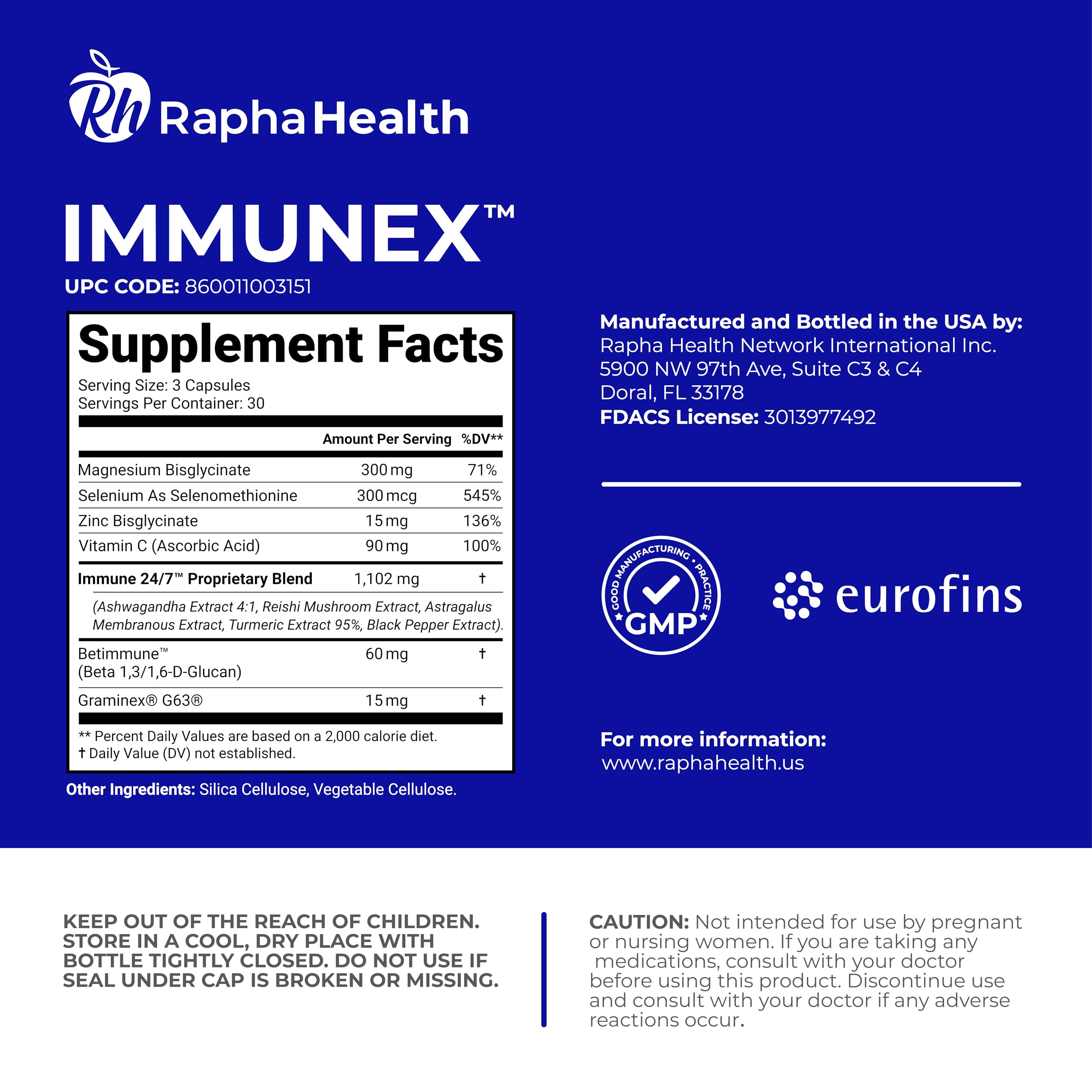 RAPHA HEALTH Immune 247 - Immune and Wellness Support | Gut & Antioxidant Booster | Magnesium, Selenium, Zinc, Vitamin C, Ashwagandha | 90 Capsules - 30 Servings RAPHA HEALTH Au supplements