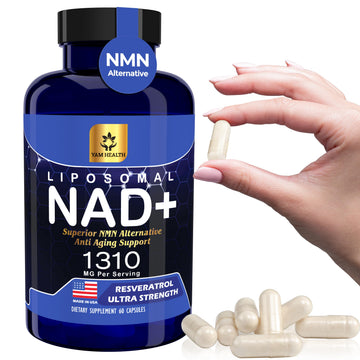 YAM Health Liposomal NAD Nicotinamide Riboside Equivalent with Trans-Resveratrol 300mg, Premium Halal NAD Supplement for Energy Metabolism, DNA Repair and Longevity, Vegan, Non-GMO (60 Count) YAM Health Au supplements
