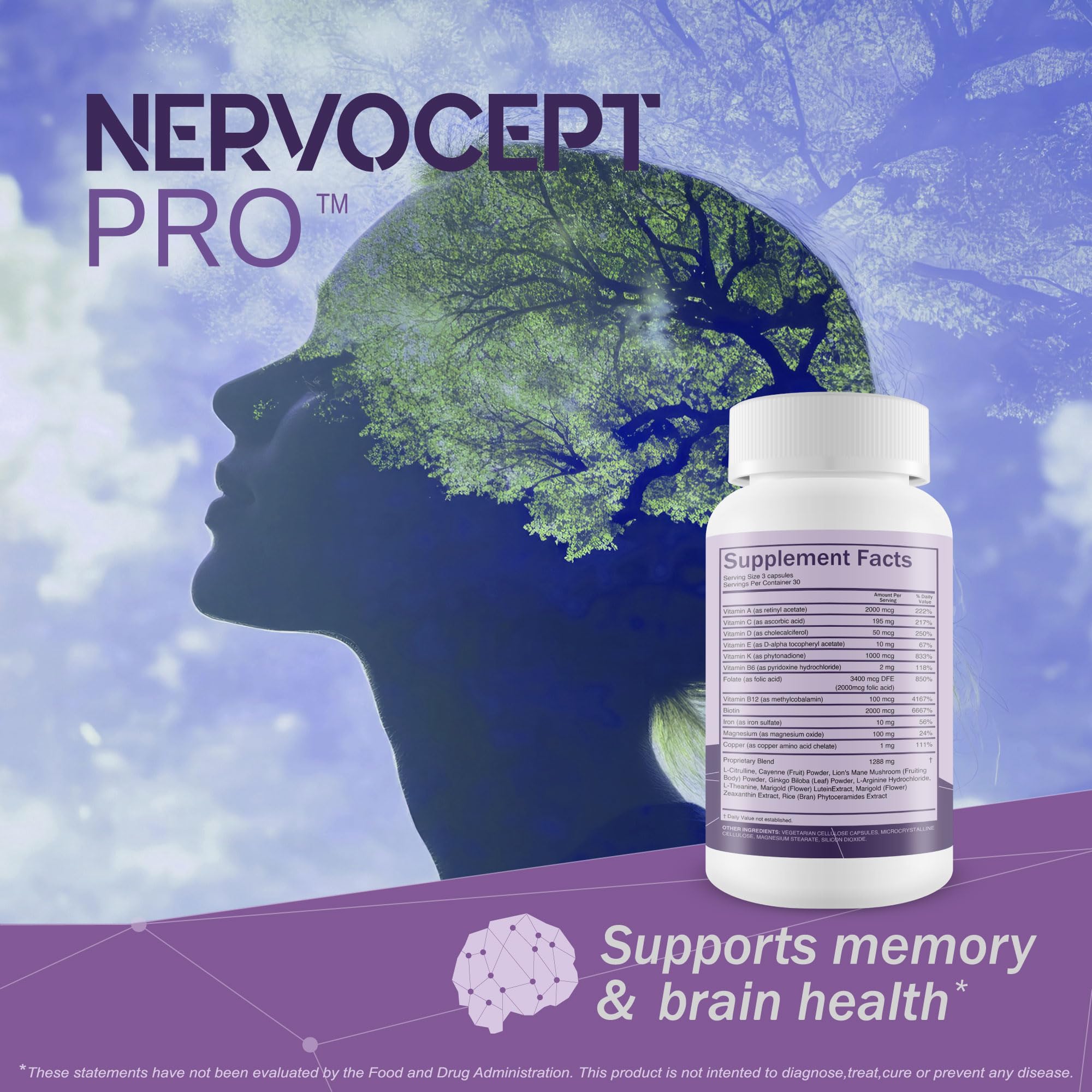 Nervocept Pro - Our Best Nerve Support Capsules - Lions Mane, Magnesium, Vitamin B For Nerve Repair - Vitamin D for Nerves - Lions Mane Memory & Nerve Support - Vitamin B12 Nerve Support True You Health Au supplements